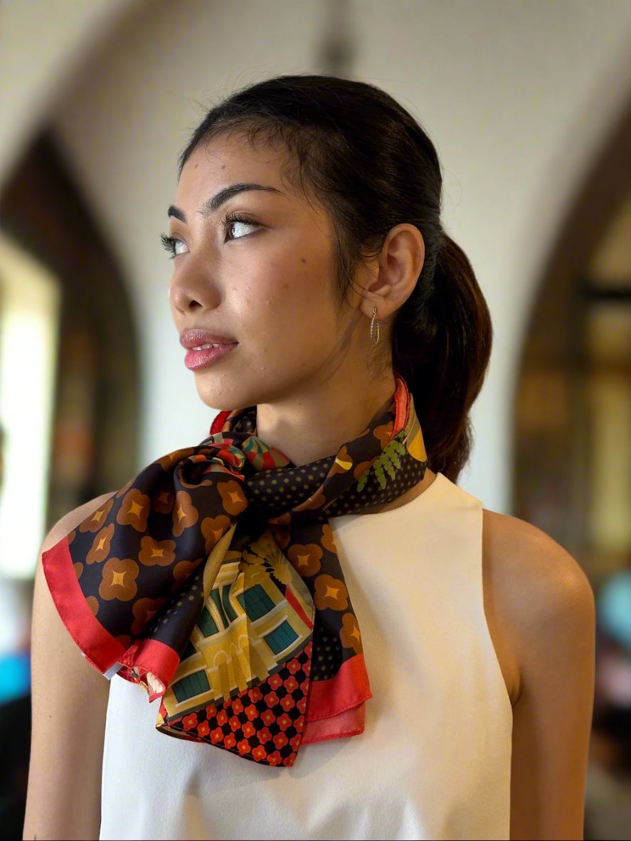 Elegant Kampong Glam Silk Scarf – Premium Handmade Batik Shawl for Women, Perfect for Festivals, Weddings & Special Occasions