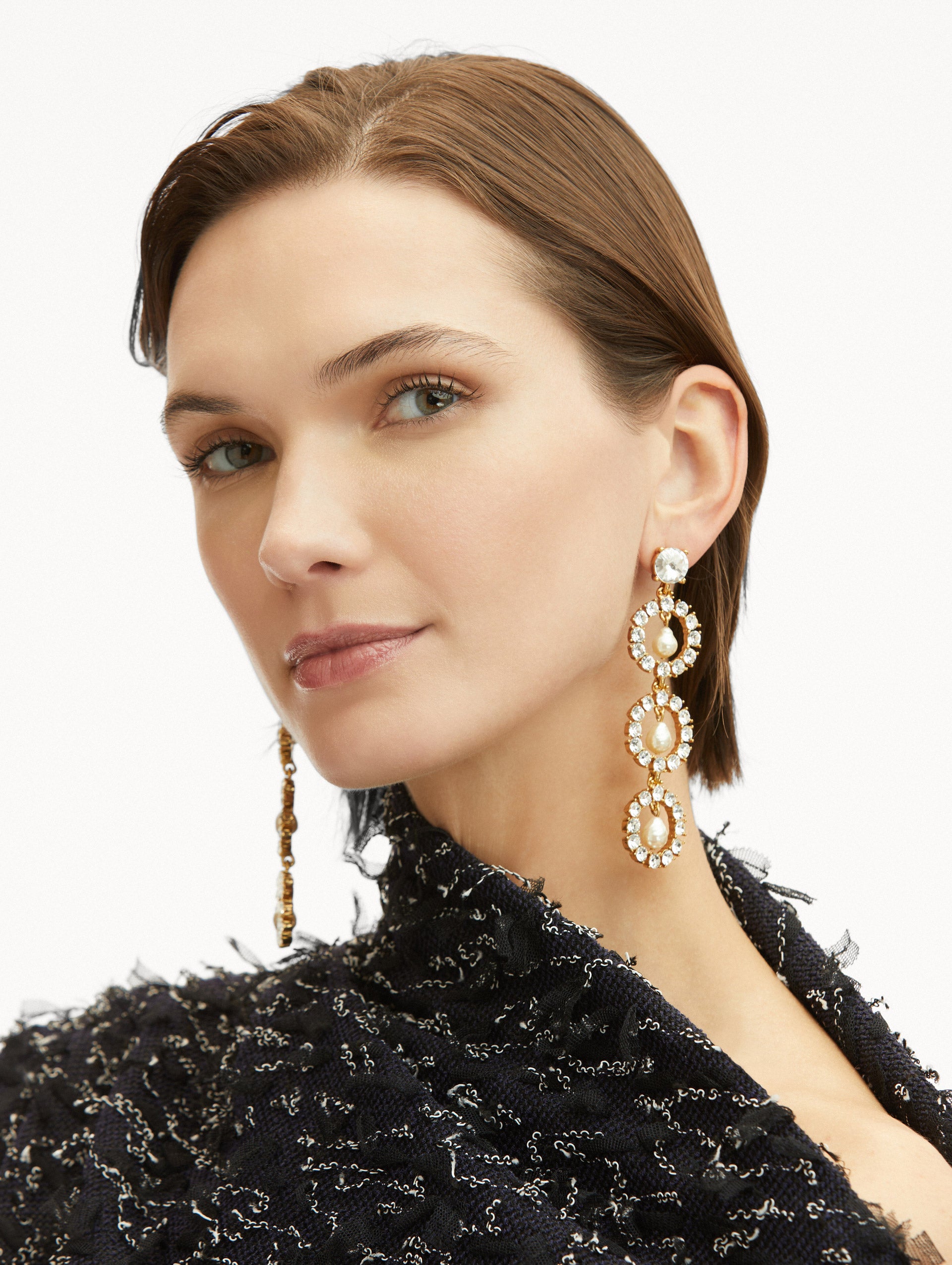 Crystal Disc Drop Earrings for Women - Elegant Dangling Earrings with Sparkling Stones | Perfect for Parties, Weddings & Evening Events