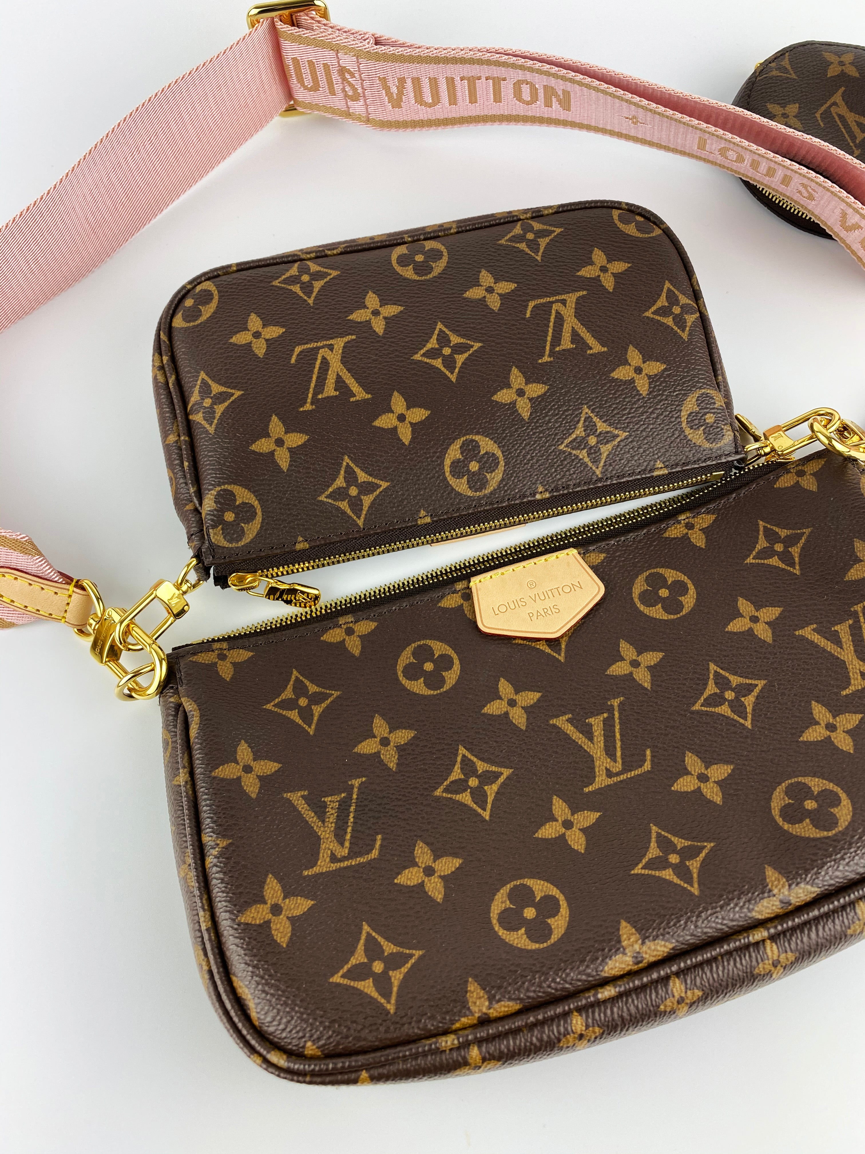 Louis Vuitton Rose Clair Multi Pochette Bag - Luxury Crossbody Purse for Women | Fashionable Shoulder Bag for Daily Use, Date Night & Travel Accessories