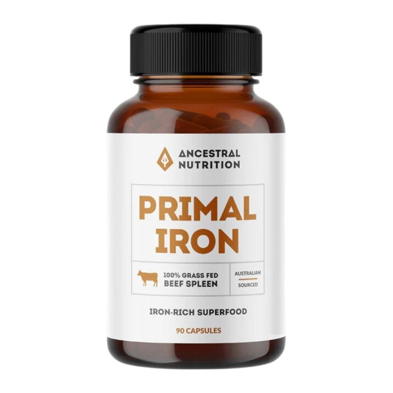 Ancestral Nutrition Primal Iron 100% Beef Spleen Supplement - Grass-Fed, All-Natural Iron Support for Energy & Vitality | Perfect for Paleo, Keto & Carnivore Diets
