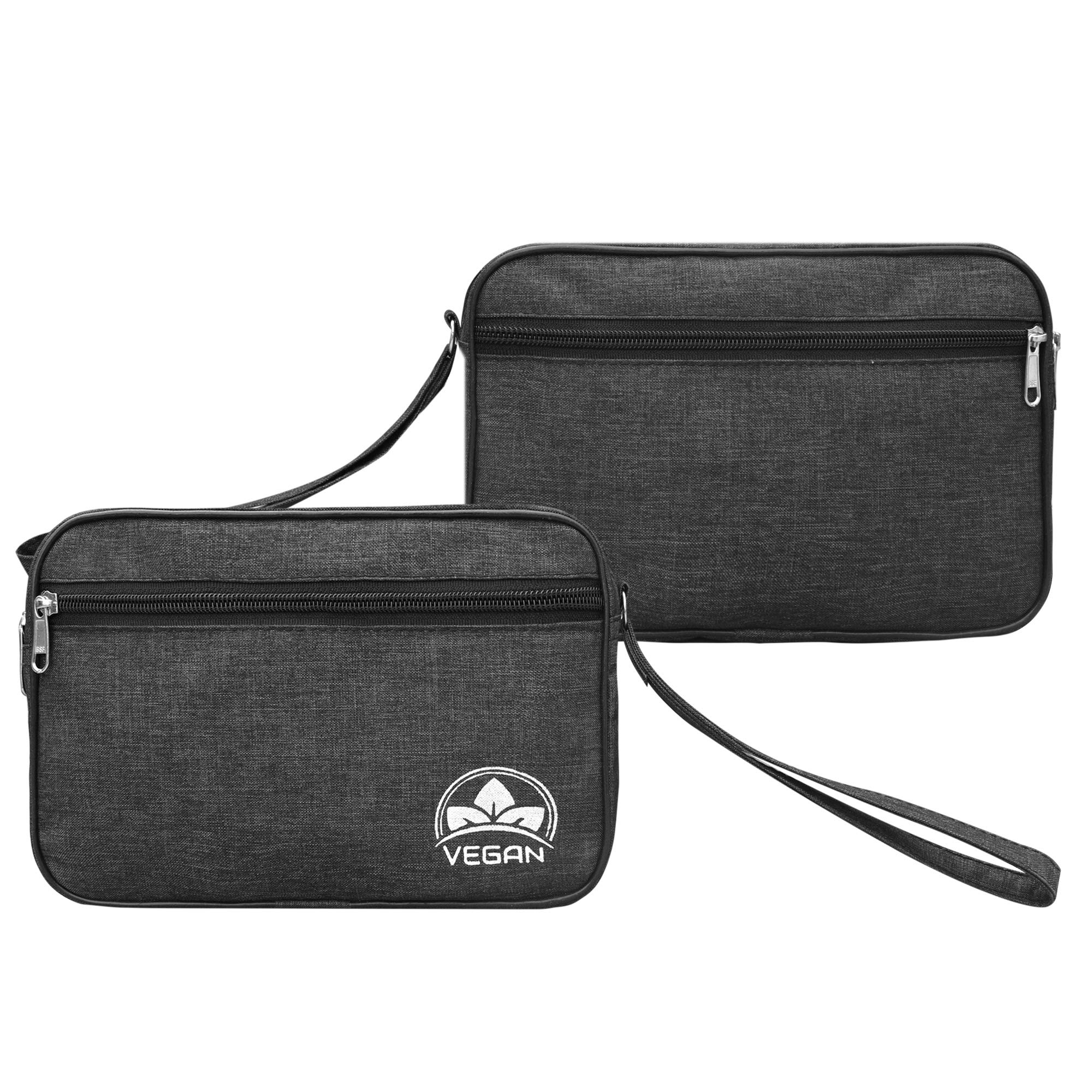 Vegan Travel Pouch for Men & Women - Lightweight Waterproof Organizer (Blue, Medium Size) - Perfect for Airplane, Gym & Daily Essentials Storage