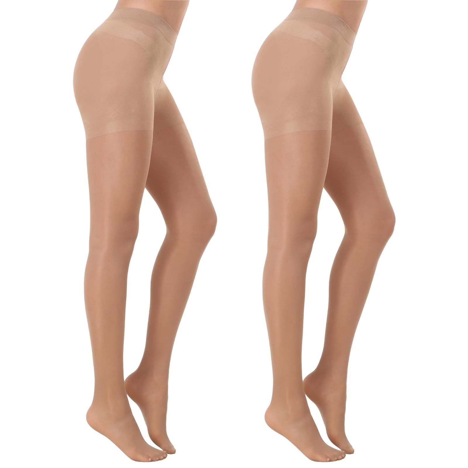 20D Sheer Black Tights for Women - Ultra Soft Control Top Pantyhose - Perfect for Office, Party & Everyday Wear