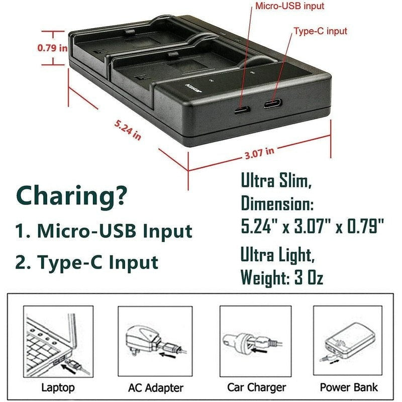 Kastar NP-W126 Replacement Battery & LTD2 Charger Compatible with Fujifilm Cameras - Perfect for Travel, Photography, and Professional Use