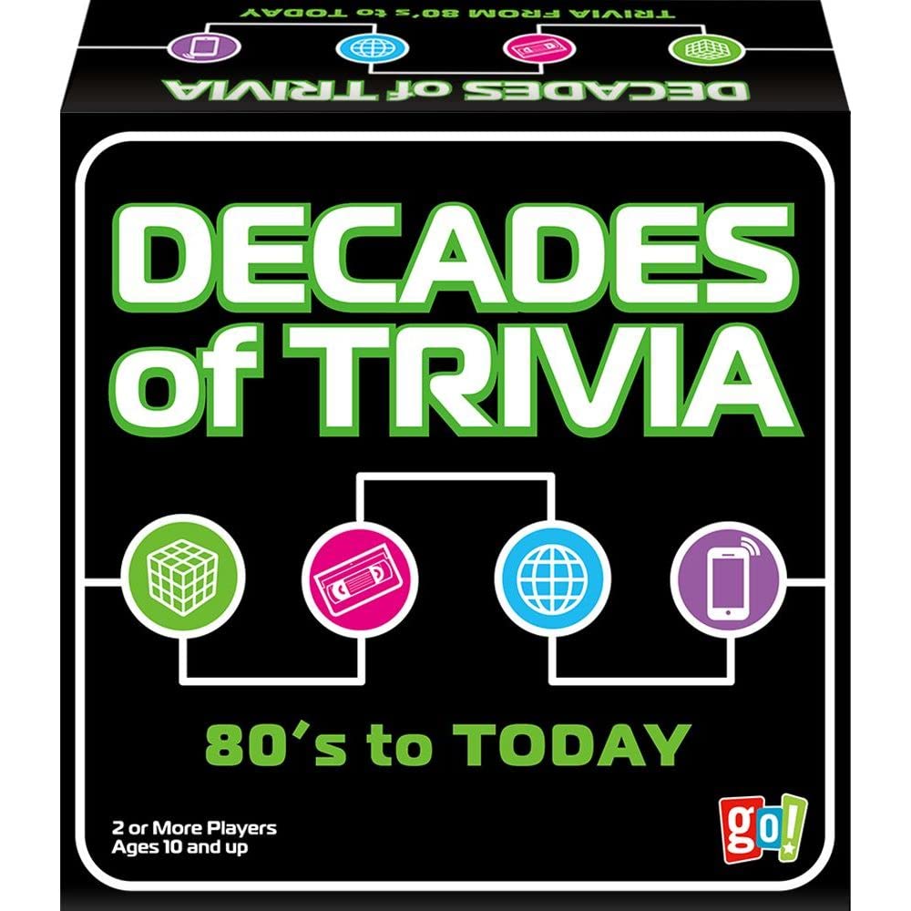 Go! Games - Decades of Trivia Board Game for Adults & Families | Fun Party Game Night Entertainment | 1960s-2000s Pop Culture Questions