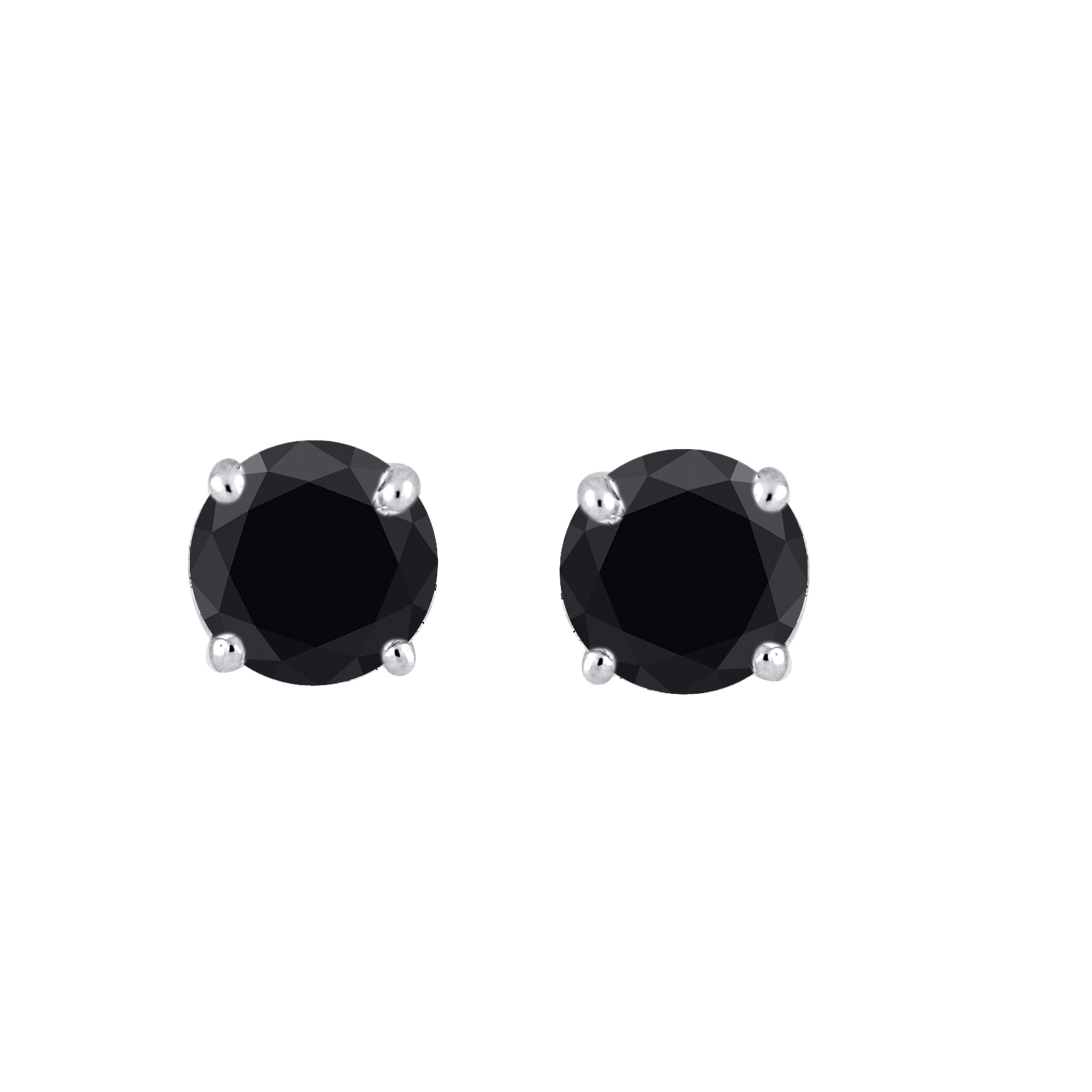 Black Diamond Stud Earrings for Women - 14K White Gold Diamond Earrings | Elegant Everyday Jewelry & Special Occasion Gift