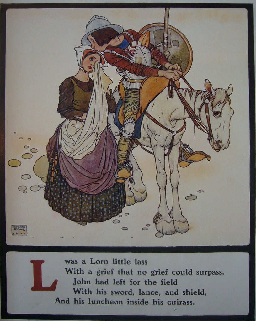1908 British Children's Illustration - Lorn Little Lass by Dulac | Vintage Nursery Decor, Kids Room Wall Art, Classic Storybook Print