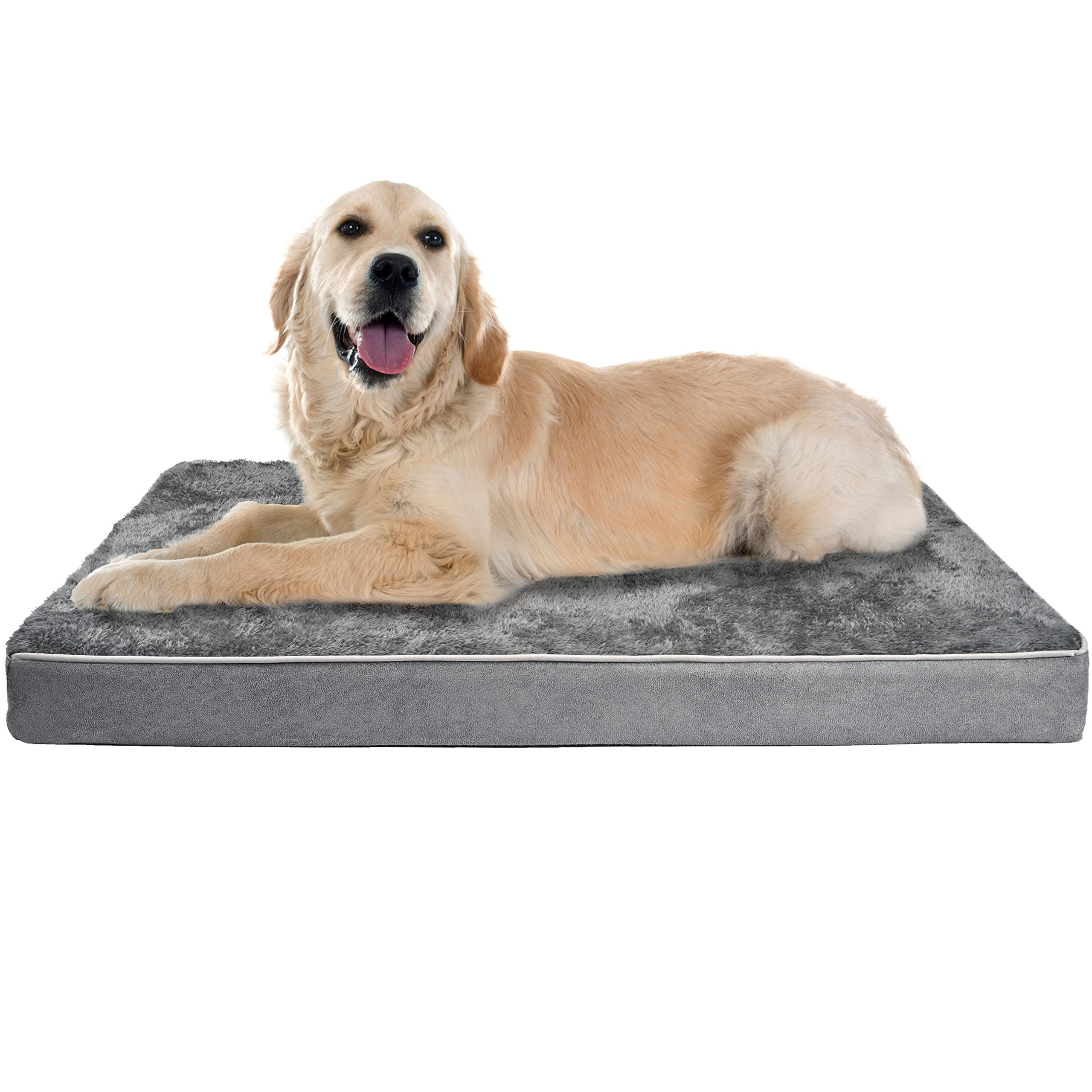 MidRising Orthopedic Dog Bed for Medium & Large Dogs - Washable, Waterproof Cover & Egg Crate Foam - Non-Slip Bottom - Perfect for Crates, Kennels & Home Use