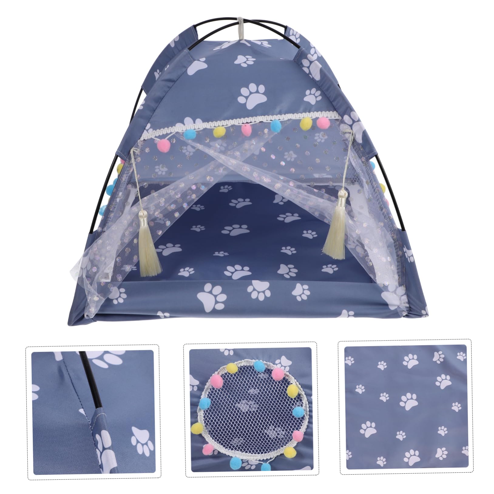 Balacoo Pet Tent - Portable Indoor & Outdoor Play Tent for Cats & Small Dogs - Cozy Teepee Bed for Puppies & Kittens - Perfect for Travel, Camping, and Home Use