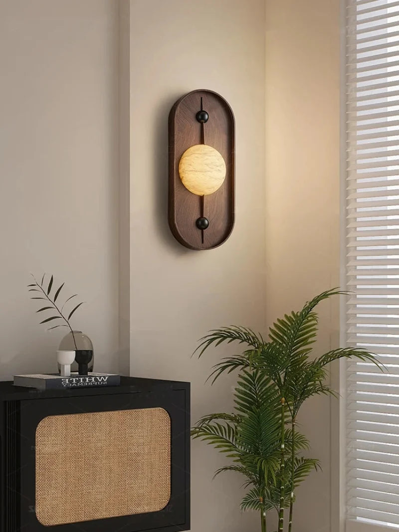 Soluna Sculpted Marble Wall Lamp - Modern Handcrafted Sconce Light Fixture for Living Room, Bedroom & Hallway Decor | Dimmable LED Lighting for Ambient & Accent Illumination