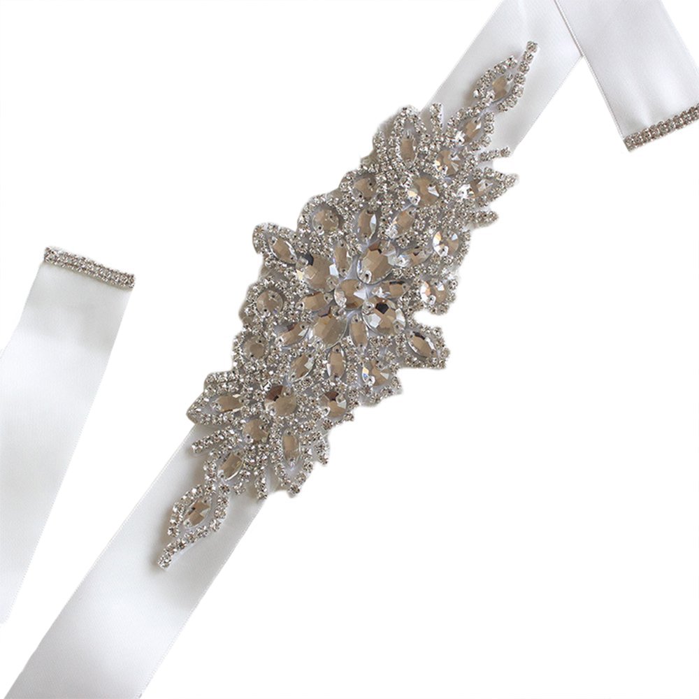 Sparkling Rhinestone Wedding Dress Belt - Crystal Diamond Bridal Sash with Satin Ribbon for Bride, Prom, Evening Gowns | Perfect for Weddings, Parties & Special Occasions