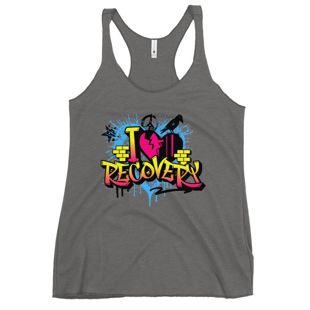 Recovery in Motion Graffiti Tank Top - Breathable Workout Shirt for Men & Women - Perfect for Gym, Running, Yoga and Streetwear Fashion