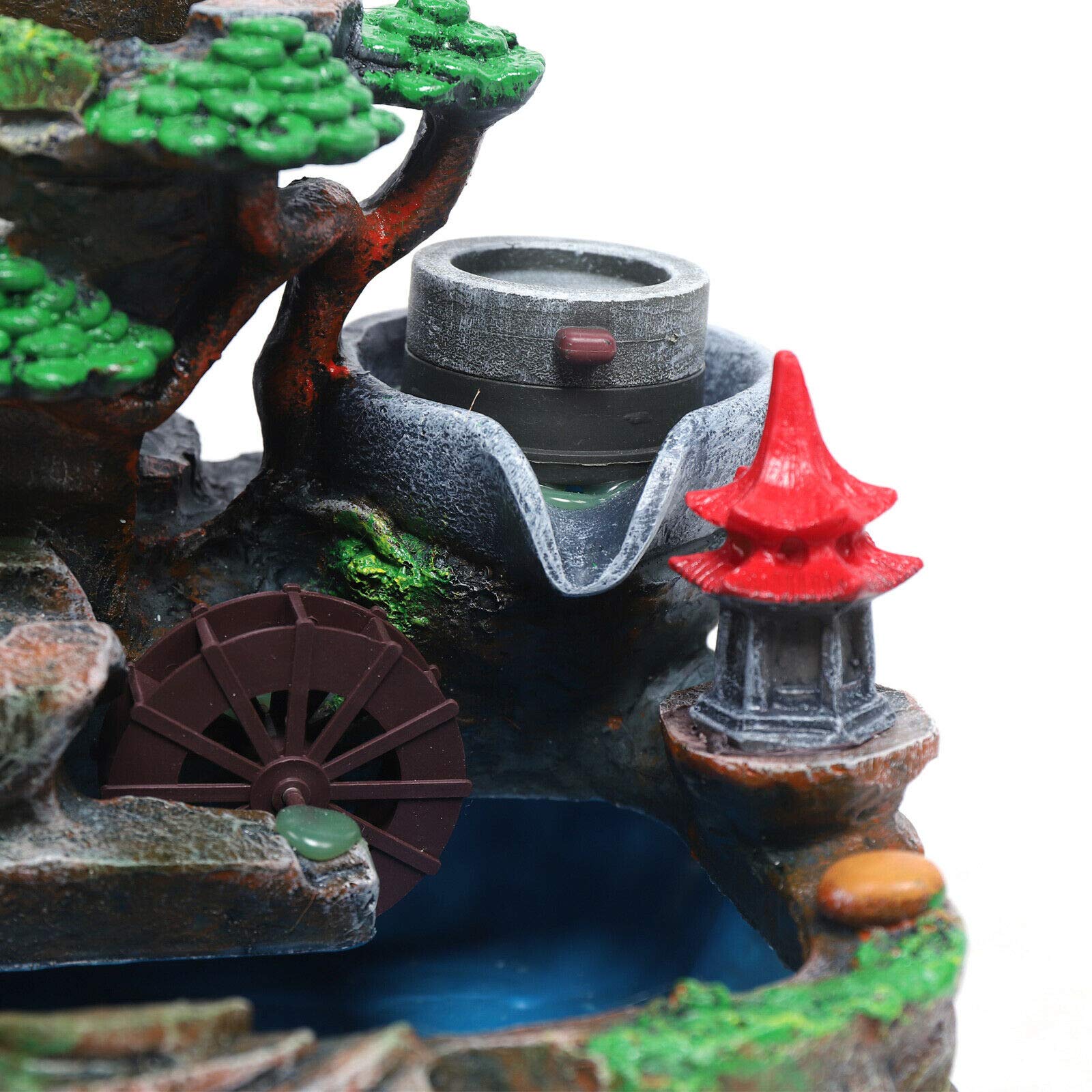 LED Waterfall Fountain with Rockery Design - Desktop Water Feature, Humidifier & Decorative Pump for Home/Office Zen Decor | Perfect for Meditation, Relaxation & Feng Shui