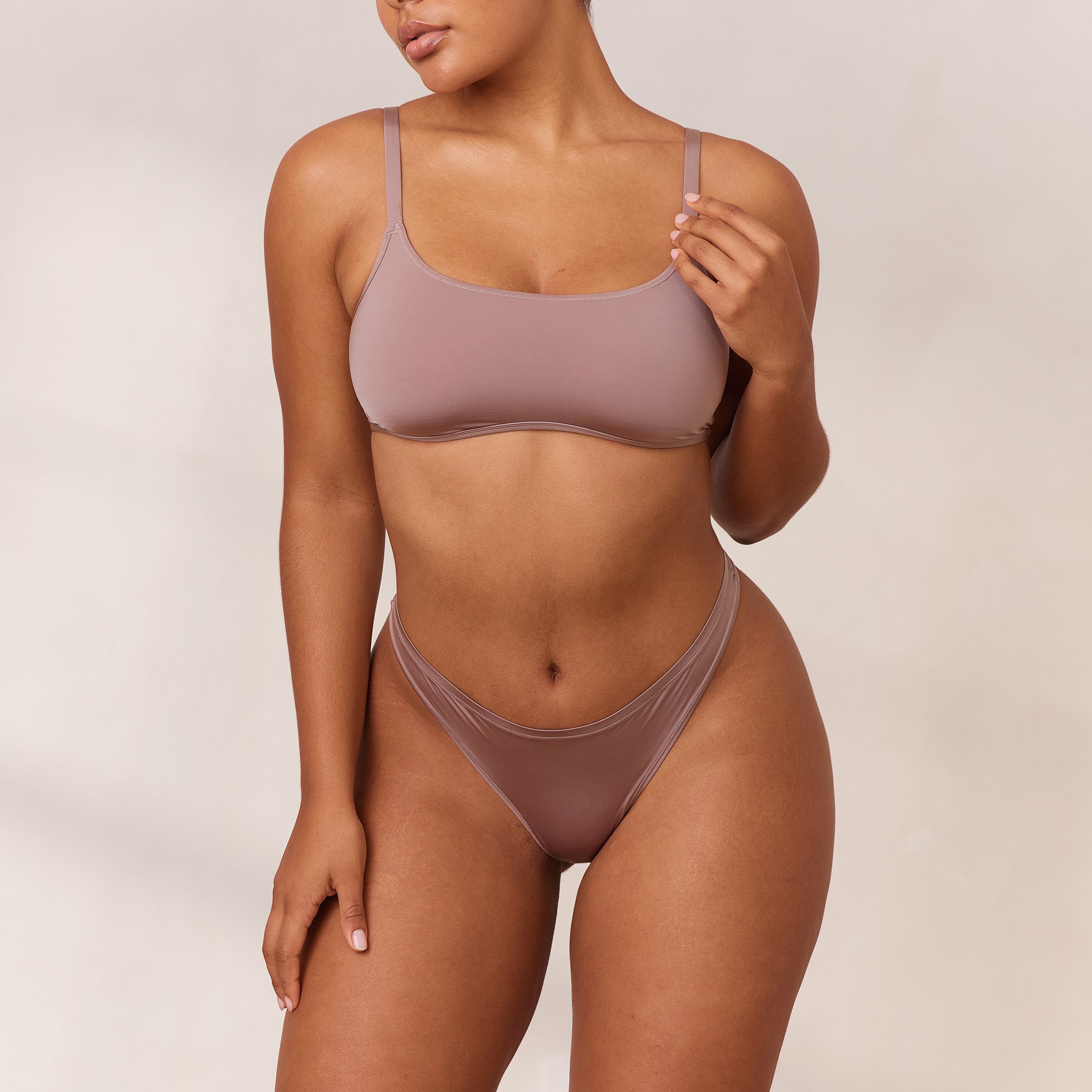Barely There Bralette - Soft Mauve Lace Bralette for Women | Comfortable Wireless Bra for Everyday Wear, Yoga & Lounge