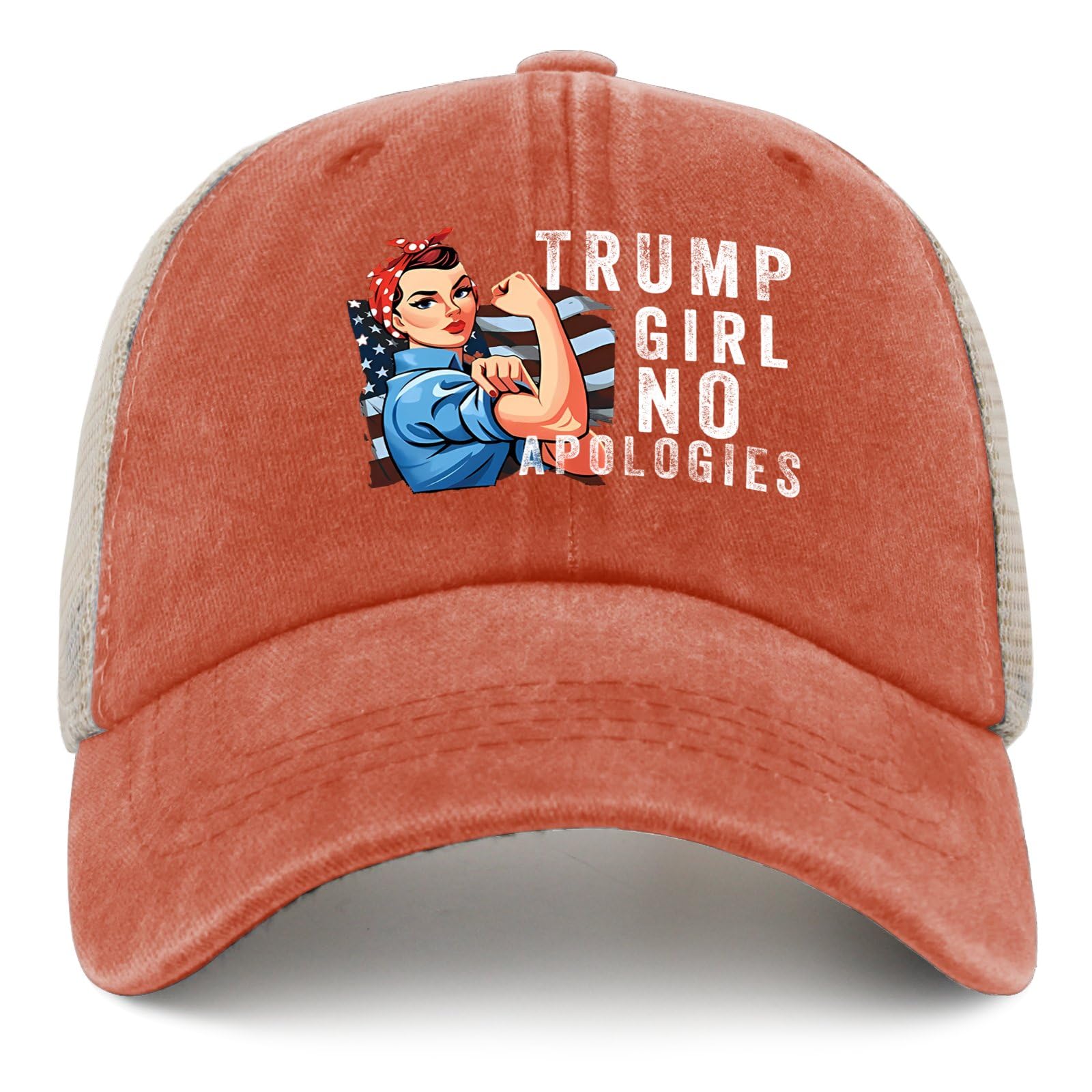 Trump Girl NO Apologies Hat - Unisex Adjustable Bucket Hat for Men & Women - Black Funny Fishing & Beach Hat - Perfect for Outdoor Activities, Political Events & Casual Wear