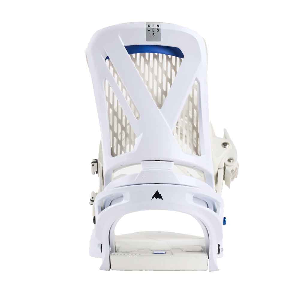 Burton Genesis Re:Flex Snowboard Bindings 2024-2025 | White | All-Mountain Freestyle Snowboarding Bindings for Men & Women | Perfect for Park, Powder & Backcountry Riding