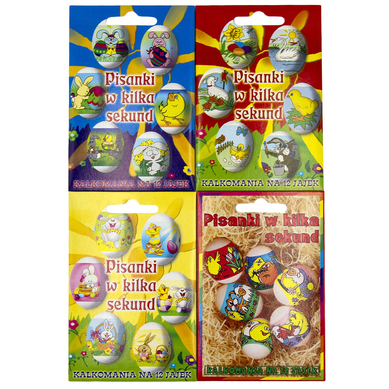 48-Pack Easter Egg Heat Shrink Wraps - Funny Decorative Sleeves for DIY Holiday Crafts - Perfect for Easter Egg Hunts, Party Decorations & Kids' Activities (Use with Hair Dryer or Hot Water)