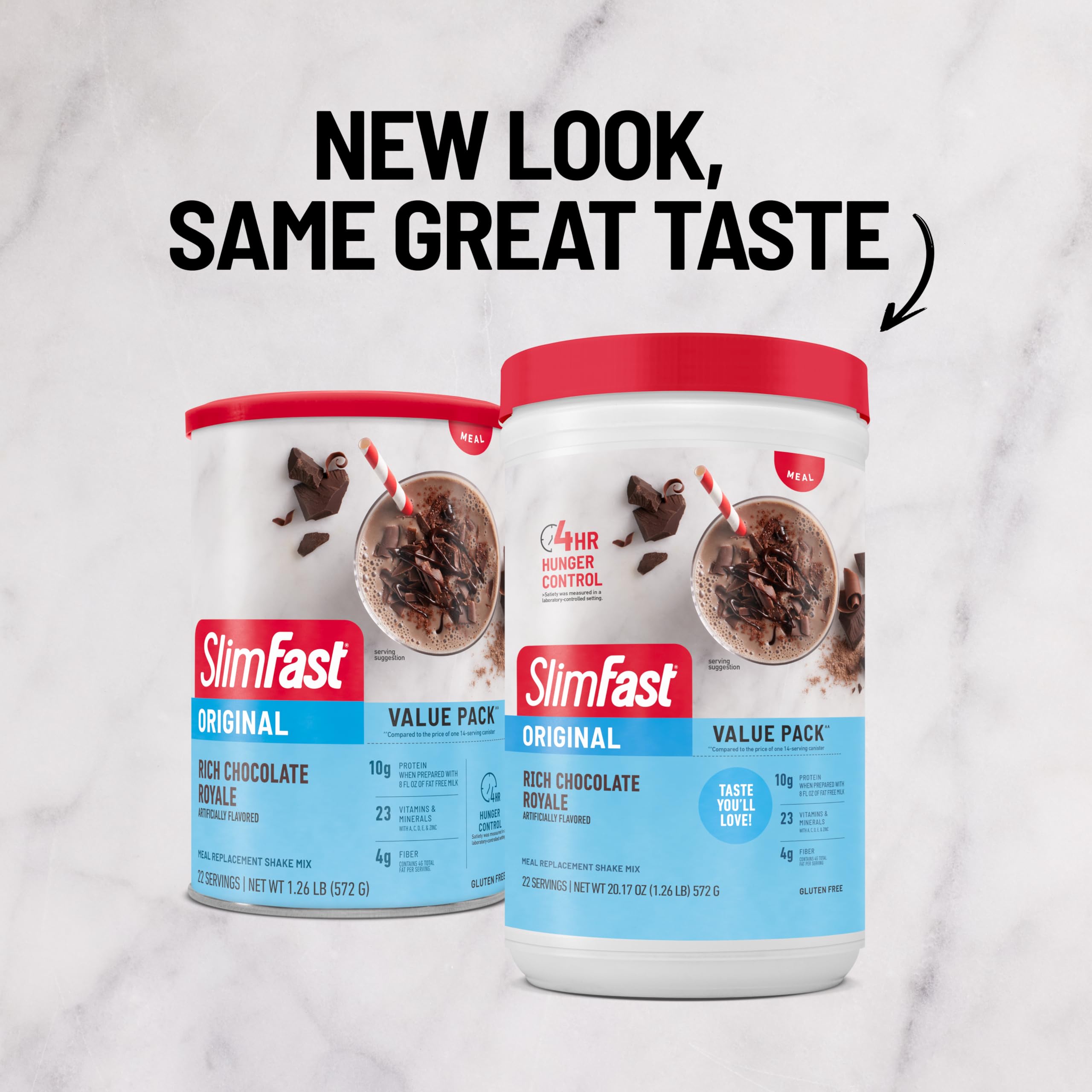 SlimFast Meal Replacement Shake Powder - Original Rich Chocolate Royale, 10g Protein, 22 Servings (Packaging May Vary) | Weight Loss & Healthy Breakfast Solution for Busy Lifestyles