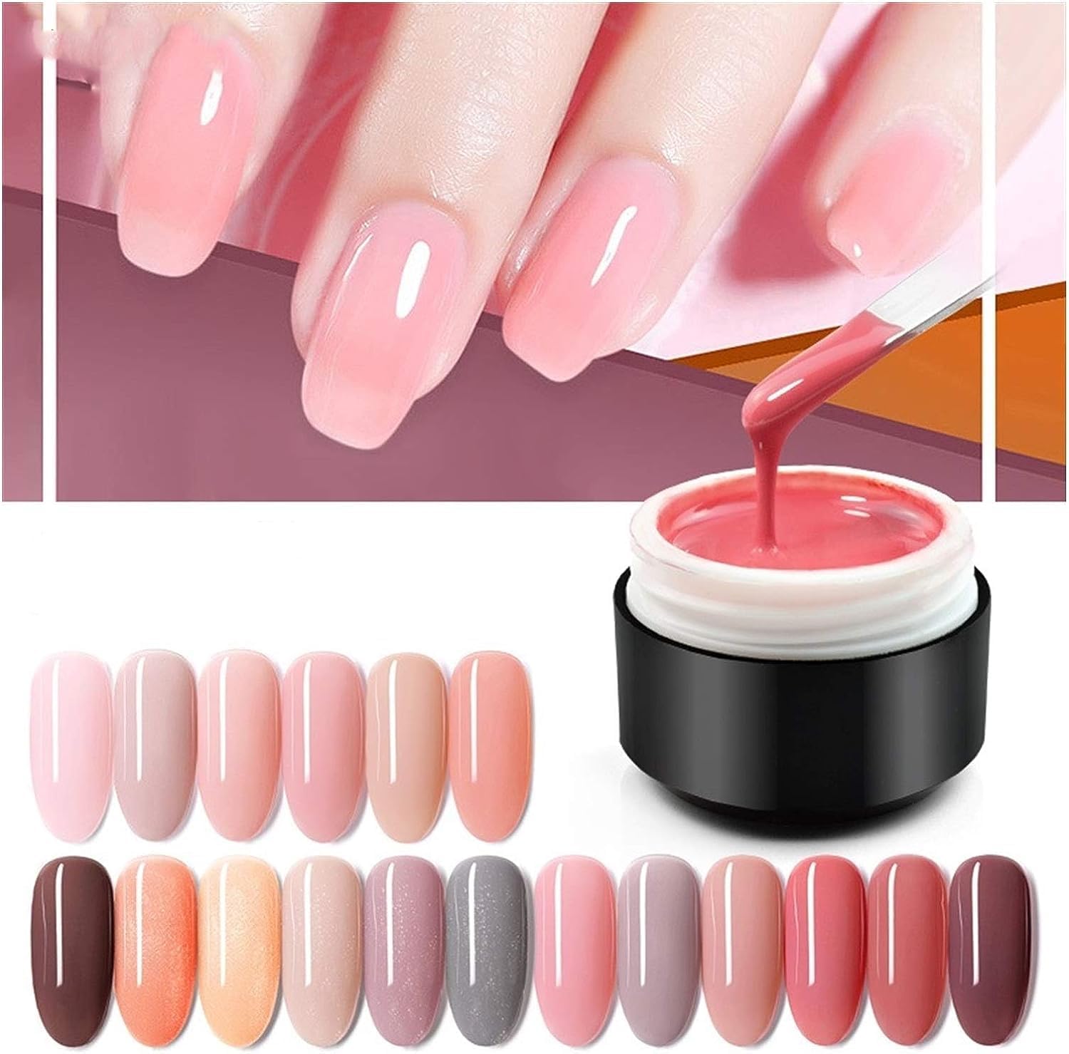 NAILWIND Professional Builder Gel for Nail Extensions - UV Gel Acrylic Kit for Strong & Long False Nails - Pink Nude (1 Piece) - Perfect for Salon, DIY Manicures & Nail Art Enthusiasts