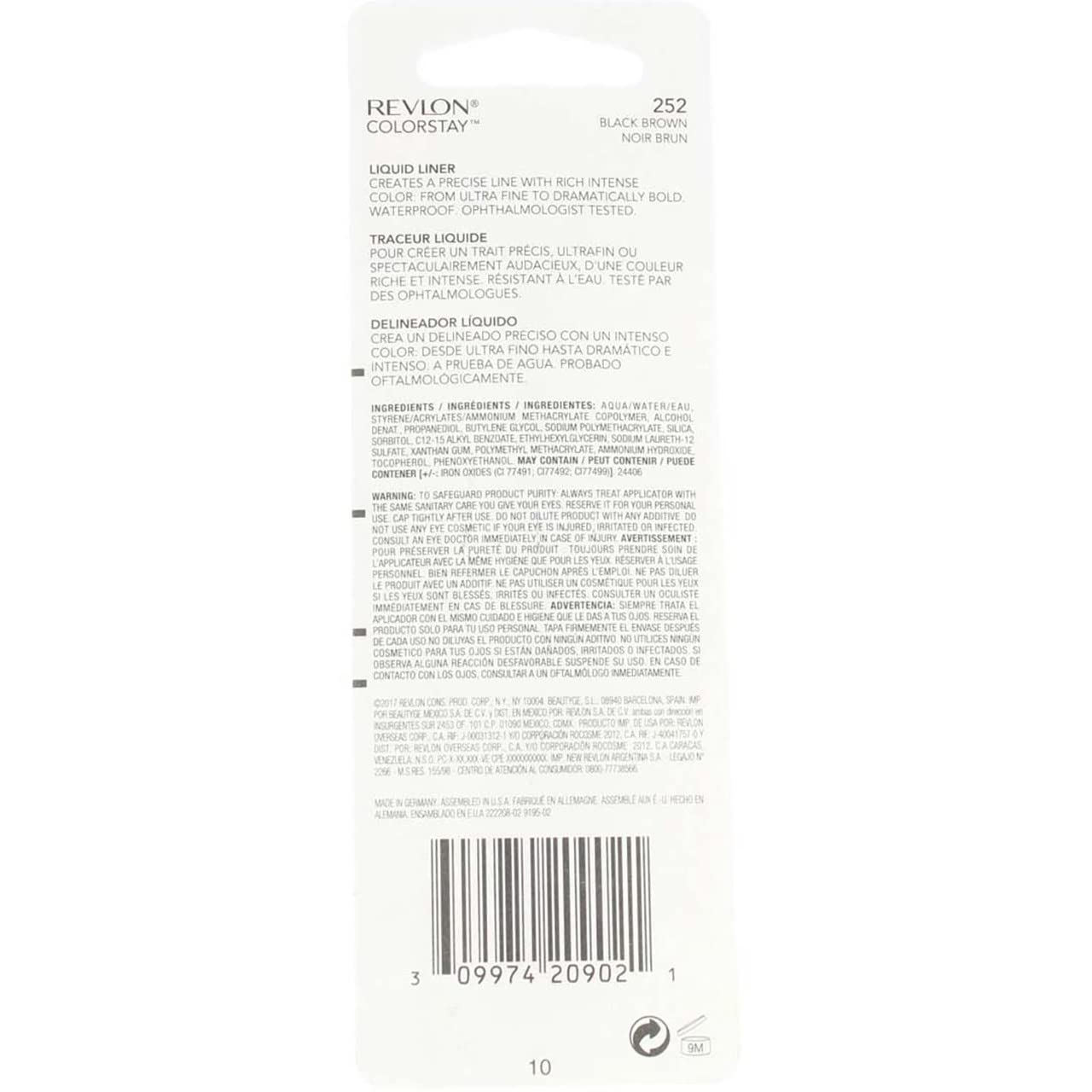 Revlon ColorStay Liquid Eyeliner - Black-Brown [252] - 0.08 oz (12 Pack) - Long Lasting, Smudge Proof Waterproof Eye Makeup - Perfect for Daytime Office Look & Night Out Party Makeup