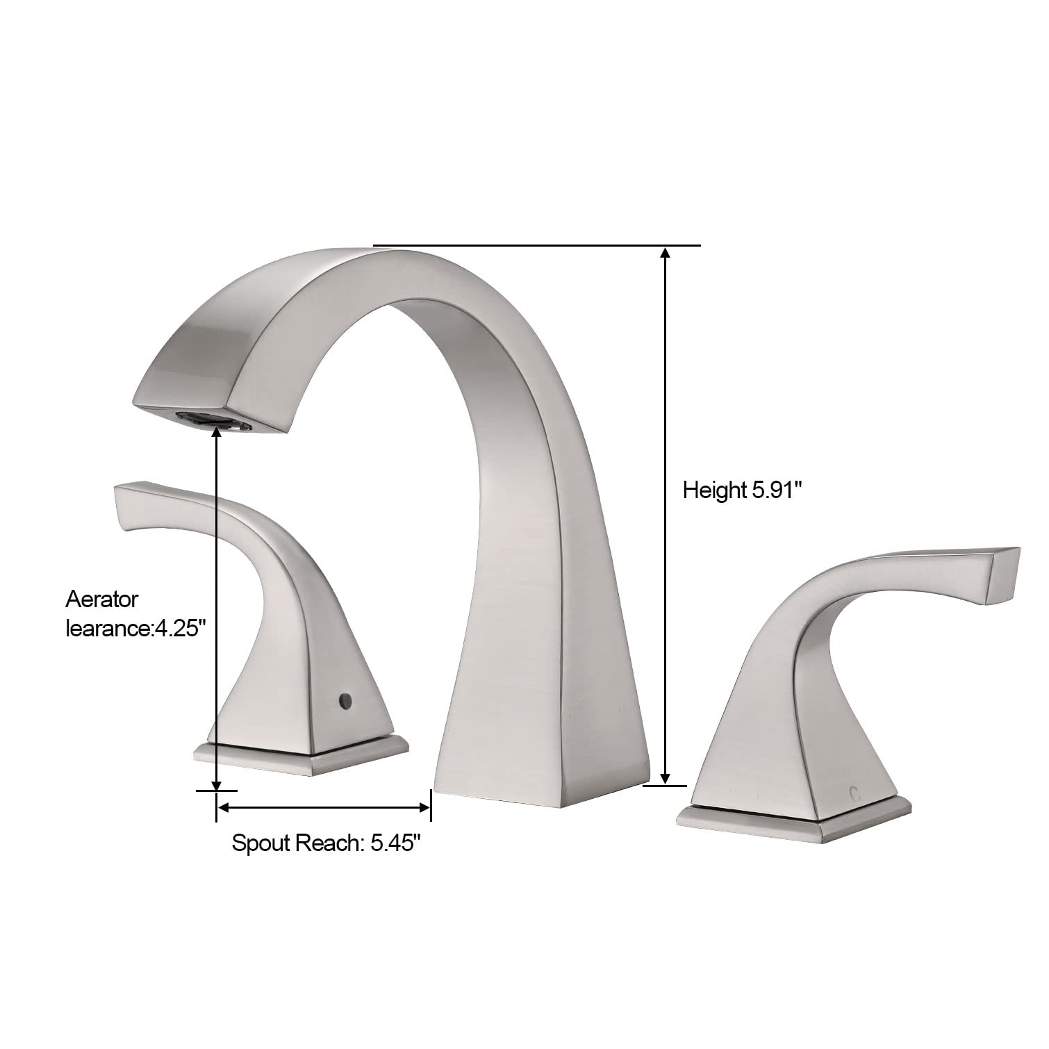 Premium Brushed Nickel 8-Inch Widespread Bathroom Faucet - 2-Handle Brass Sink Faucet for 3-Hole Lavatory with Pop-Up Drain & Supply Hoses - Perfect for Modern Bathroom Renovation & Vanity Upgrades