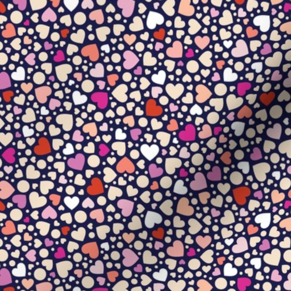 Ditsy Hearts Blue Valentine Love Printed Minky Fabric by The Yard - Perfect for Sewing Baby Blankets, Quilt Backing & Plush Projects | Valentine's Day Decor & DIY Crafts