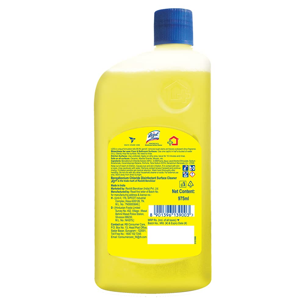 Lizol Disinfectant Floor Cleaner Floral Scent 975ml & Harpic Powerplus Toilet Cleaner Rose Fragrance 1L - Kills 99.9% Germs, Eliminates Odors - Best for Bathroom, Kitchen, Tile & Household Deep Cleaning - Ideal for Homes, Offices & Commercial Spaces