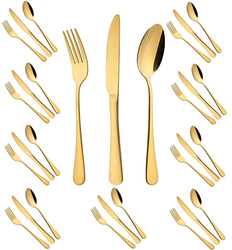 30 Pcs Gold Flatware