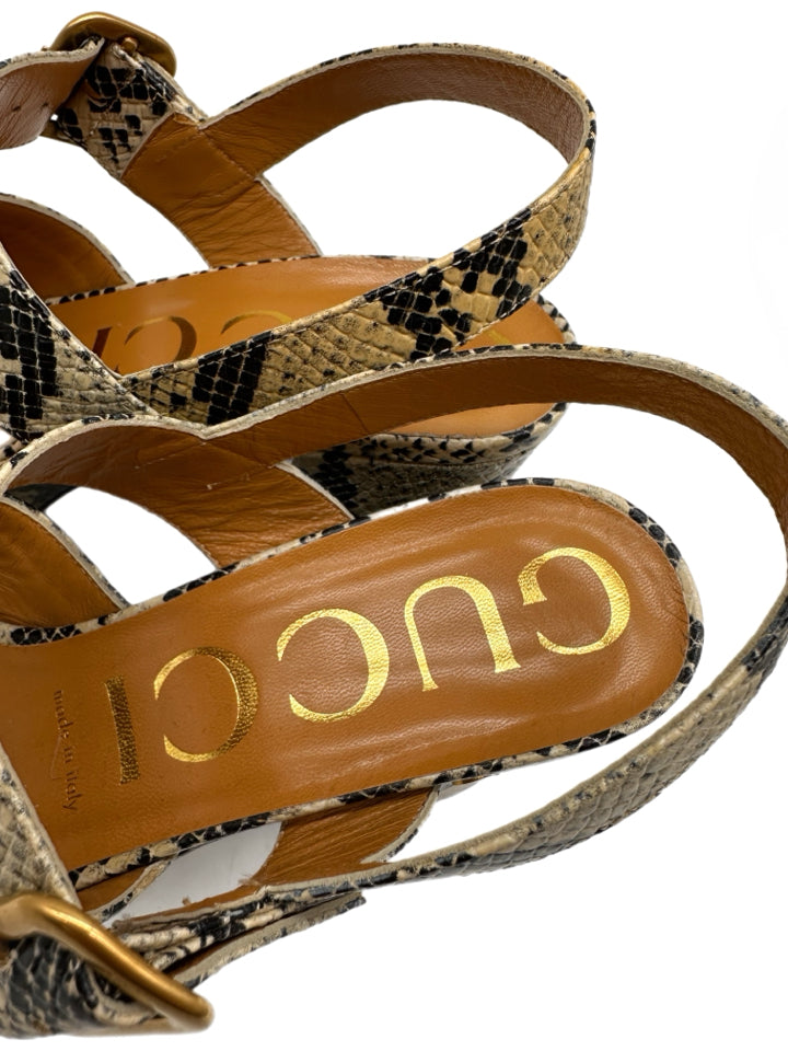Gucci Women's Python Embossed Platform Heels - Size 37 (US 7) - Luxury High Heels for Parties, Weddings & Evening Events