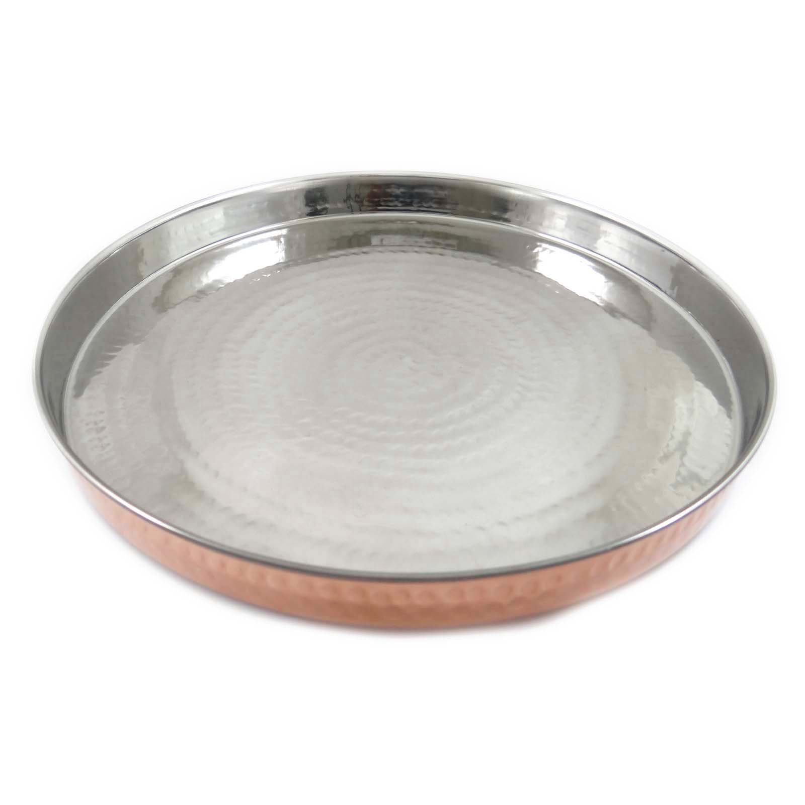 Premium 8-Piece Indian Copper Thali Dinner Set - Traditional Handcrafted Copper Tableware for Healthy Meals | Ideal for Indian Cuisine, Festive Dining & Ayurvedic Wellness
