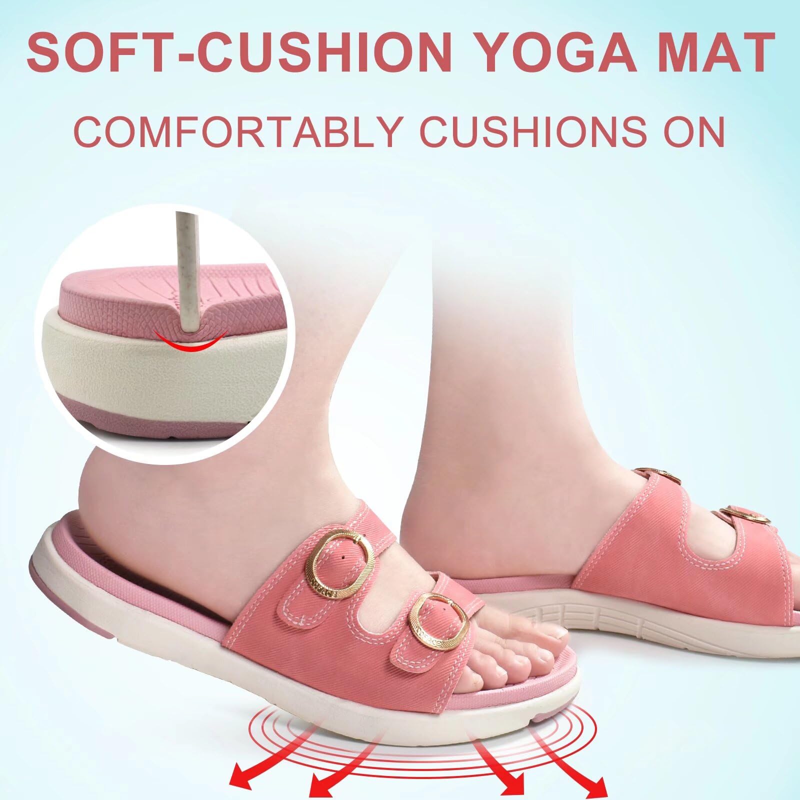 COFACE Women's Orthotic Slides - Plantar Fasciitis Relief Sandals with Arch Support, Adjustable Straps & Soft Cushion - Comfortable Slip-On Flat Sandals for Yoga, Home, and Outdoor Wear