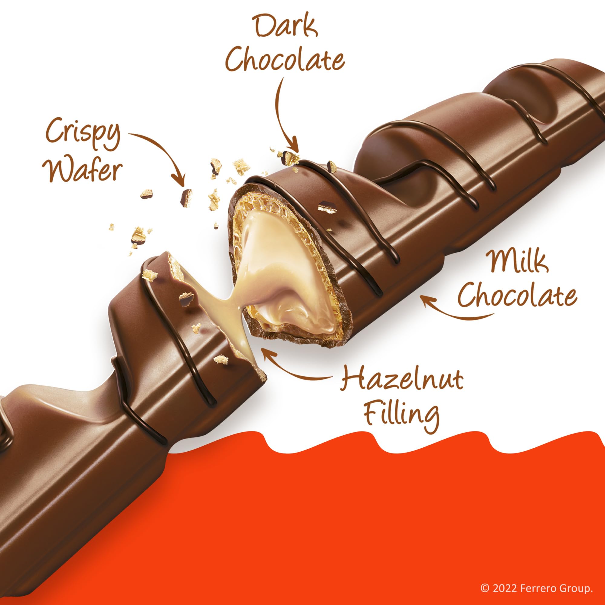 Kinder Bueno Bulk 8 Pack - Milk Chocolate Hazelnut Cream Candy Bars (4 Bars Per Pack, 3 Oz Each) - Individually Wrapped for Freshness - Perfect for Holiday Gifts, Stocking Stuffers & Office Snacks