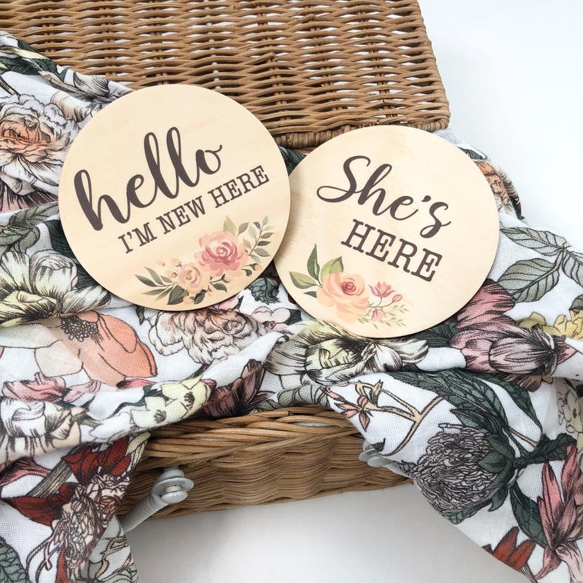 Personalized Baby Girl Milestone Wood Plaques - Custom Name & Date - Nursery Decor, Christening Gift, First Birthday Keepsake - Perfect for Baby Showers, Newborn Photos & Memory Books