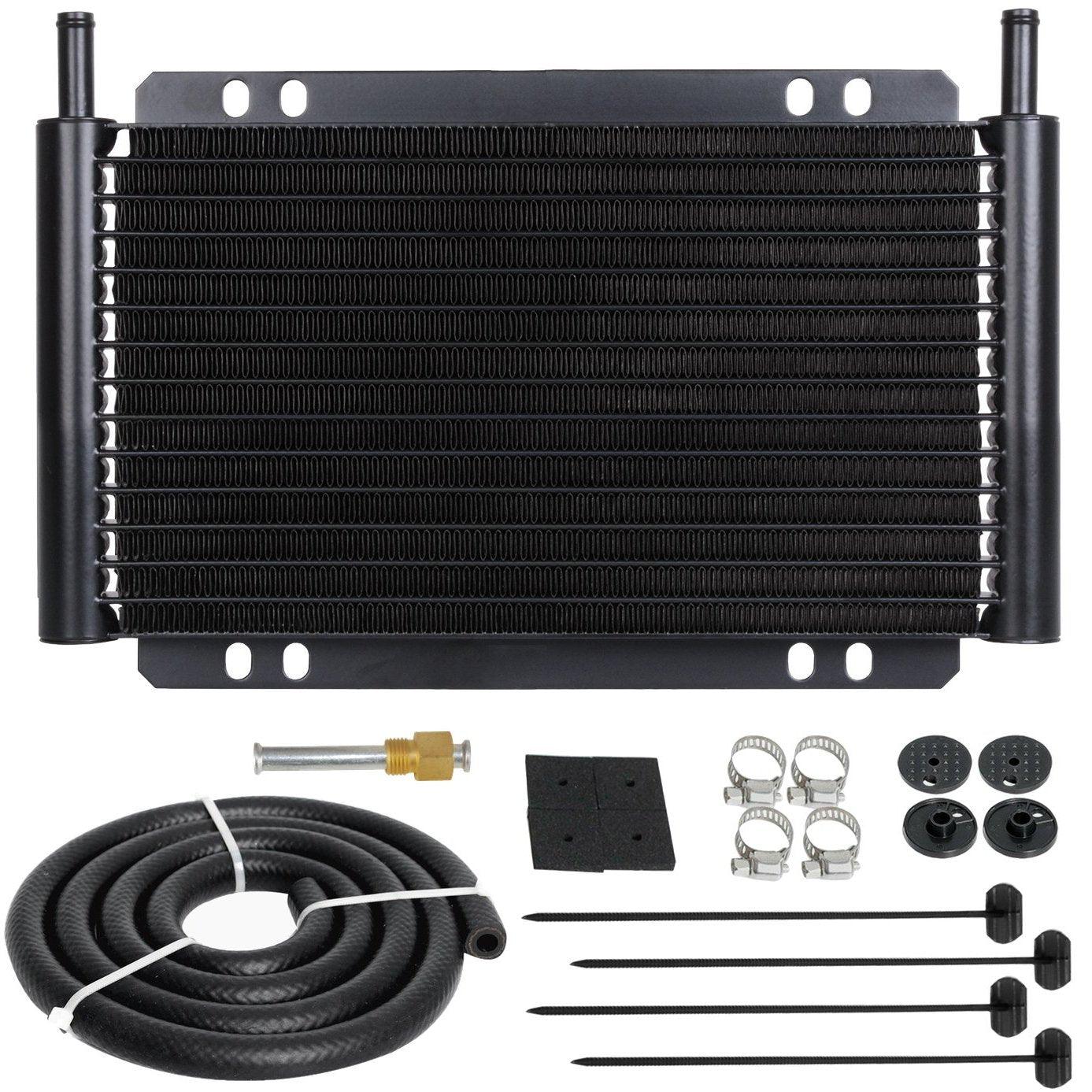 17 Row 6AN 3/8 Inch Aluminum Hose Fitting Engine Transmission Oil Cooler Kit - High Performance Cooling for Cars, Trucks & Racing Vehicles