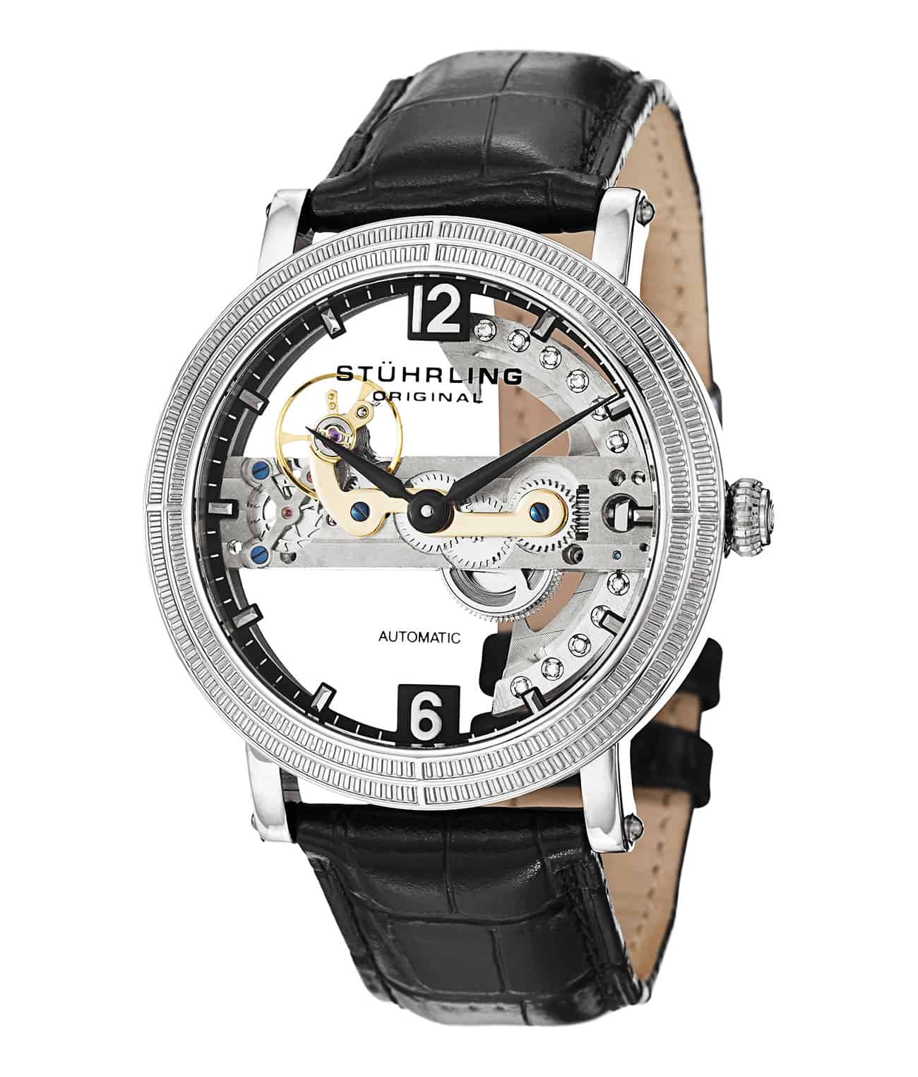 Brumalia Bridge 466 Automatic 43mm Skeleton Watch - Luxury Men's Mechanical Timepiece for Business, Formal & Special Occasions