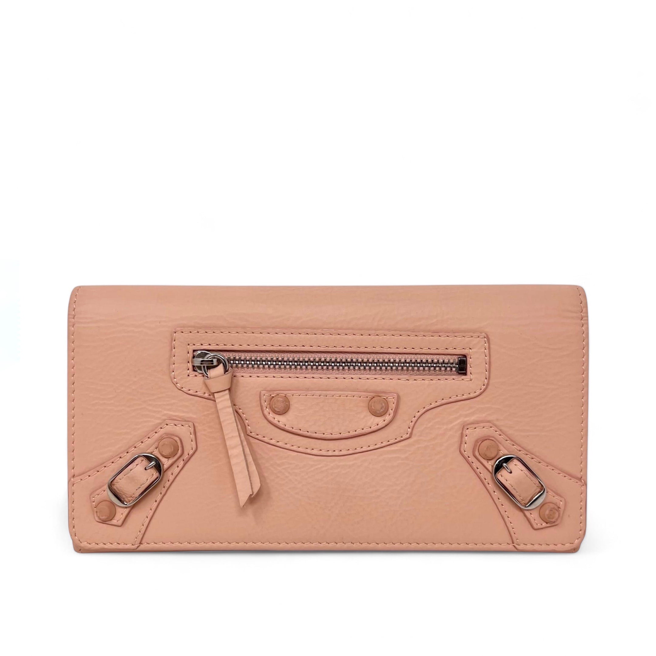 Balenciaga Beige Classic Long Wallet for Women | Genuine Leather Luxury Bifold Wallet | Perfect for Everyday Use, Travel & Gifting