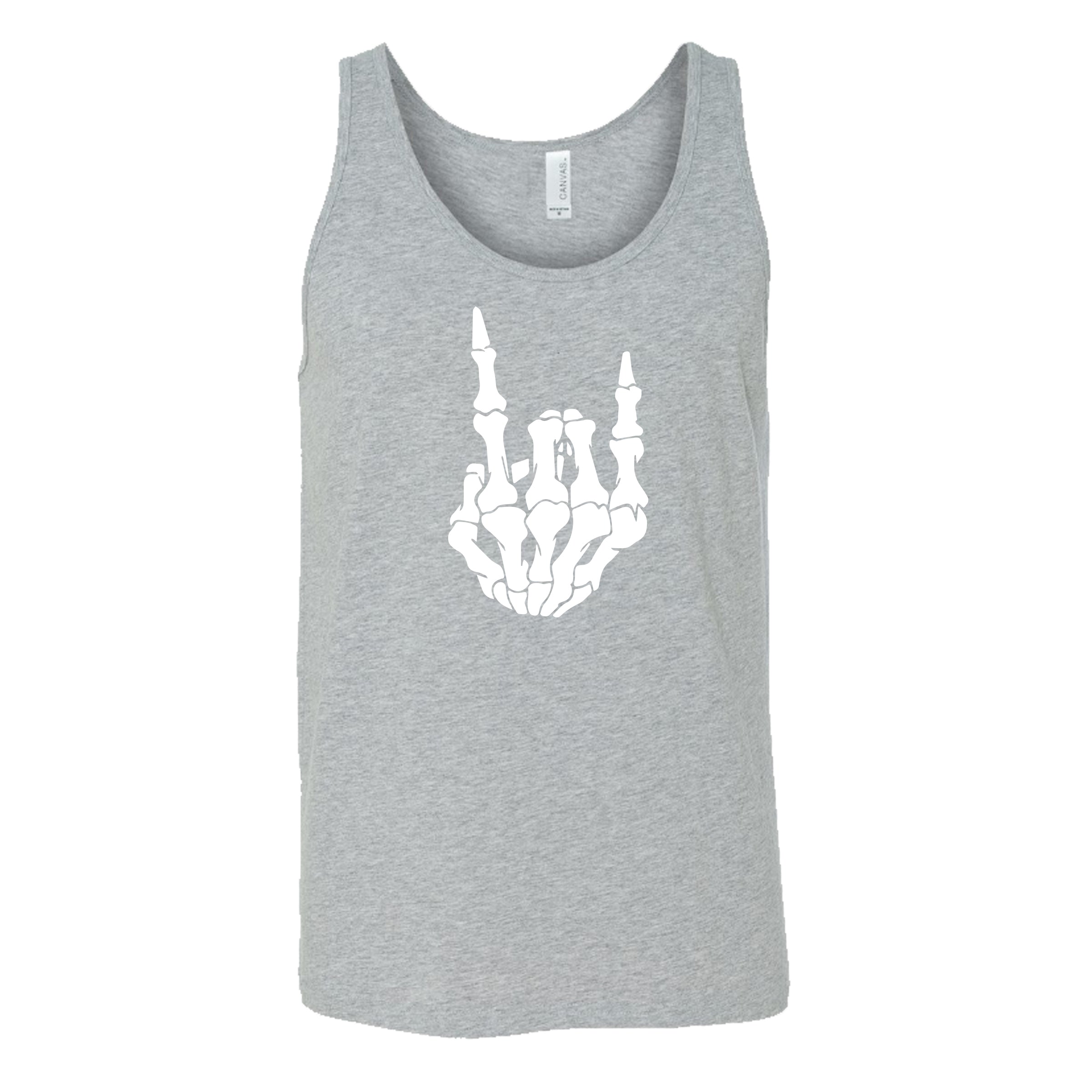 Unisex Rocker Skeleton Hand Graphic T-Shirt | Cool Skull Print Tee for Men & Women | Perfect for Halloween, Concerts & Gothic Fashion