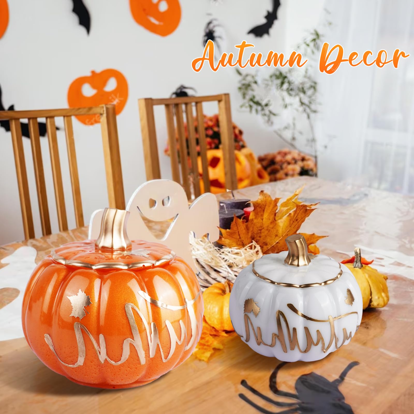LET'S RESIN Pumpkin Jar Silicone Molds for Resin Art - Halloween & Autumn Decor, Storage Box for Candles, Jewelry, Trinkets - Perfect for DIY Crafts, Home Decor, and Holiday Gifts