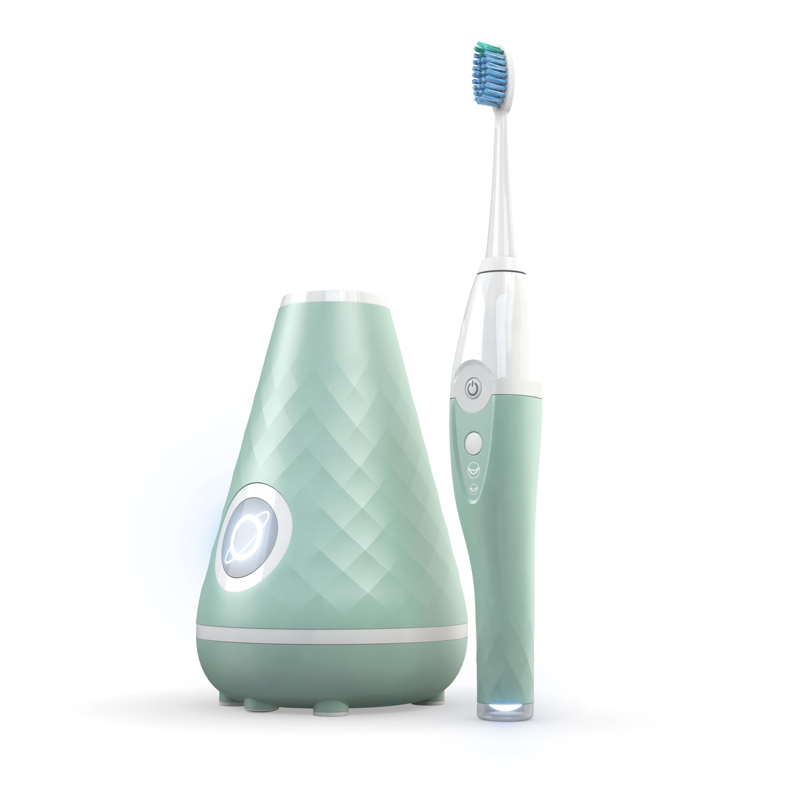 TAO Clean UV Sanitizing Sonic Electric Toothbrush with Cleaning Station - 2 Speed Settings, Seaglass Green | Professional Dental Care for Home & Travel Use