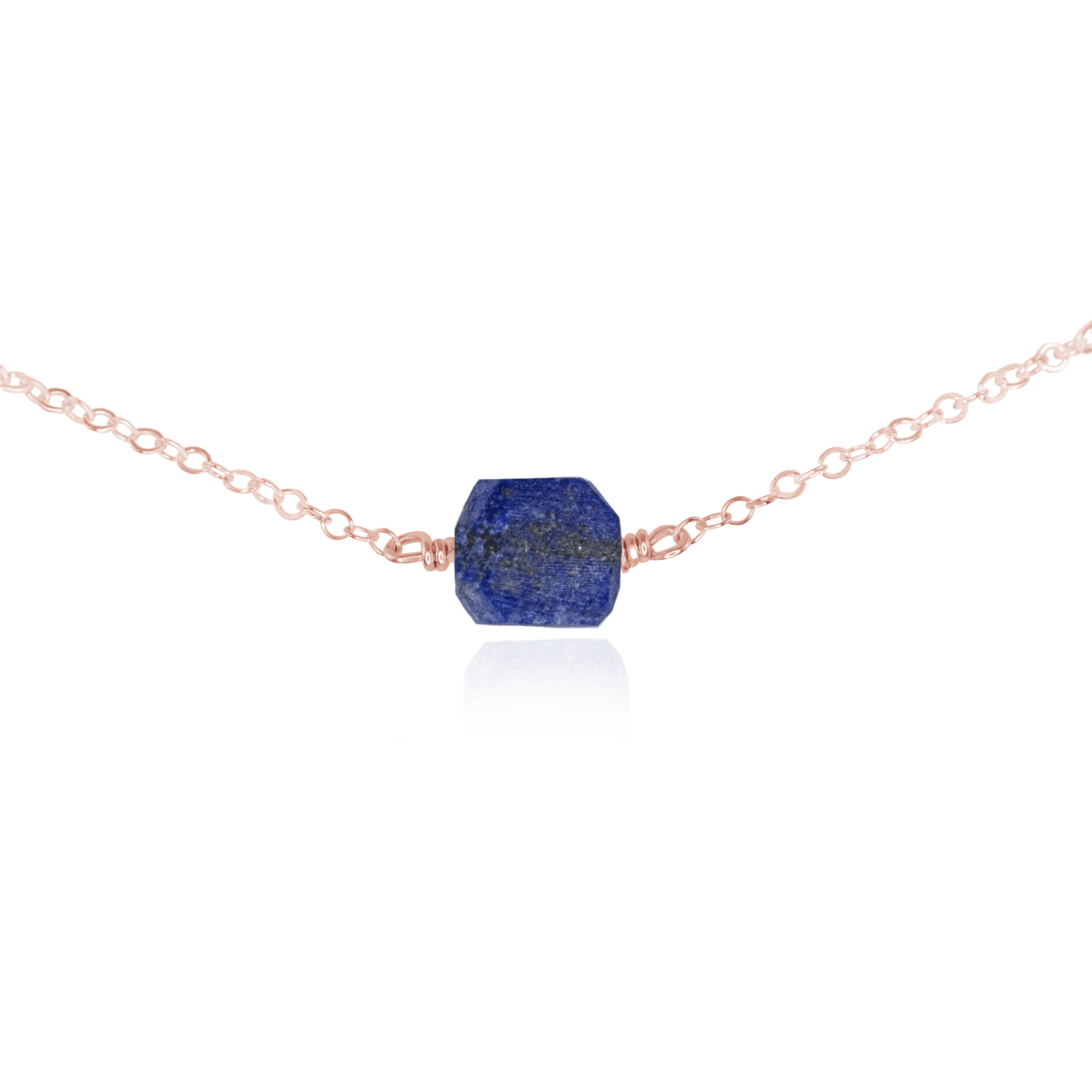 Natural Raw Lapis Lazuli Crystal Beaded Choker Necklace - Healing Stone Jewelry for Women, Meditation & Spiritual Gifts