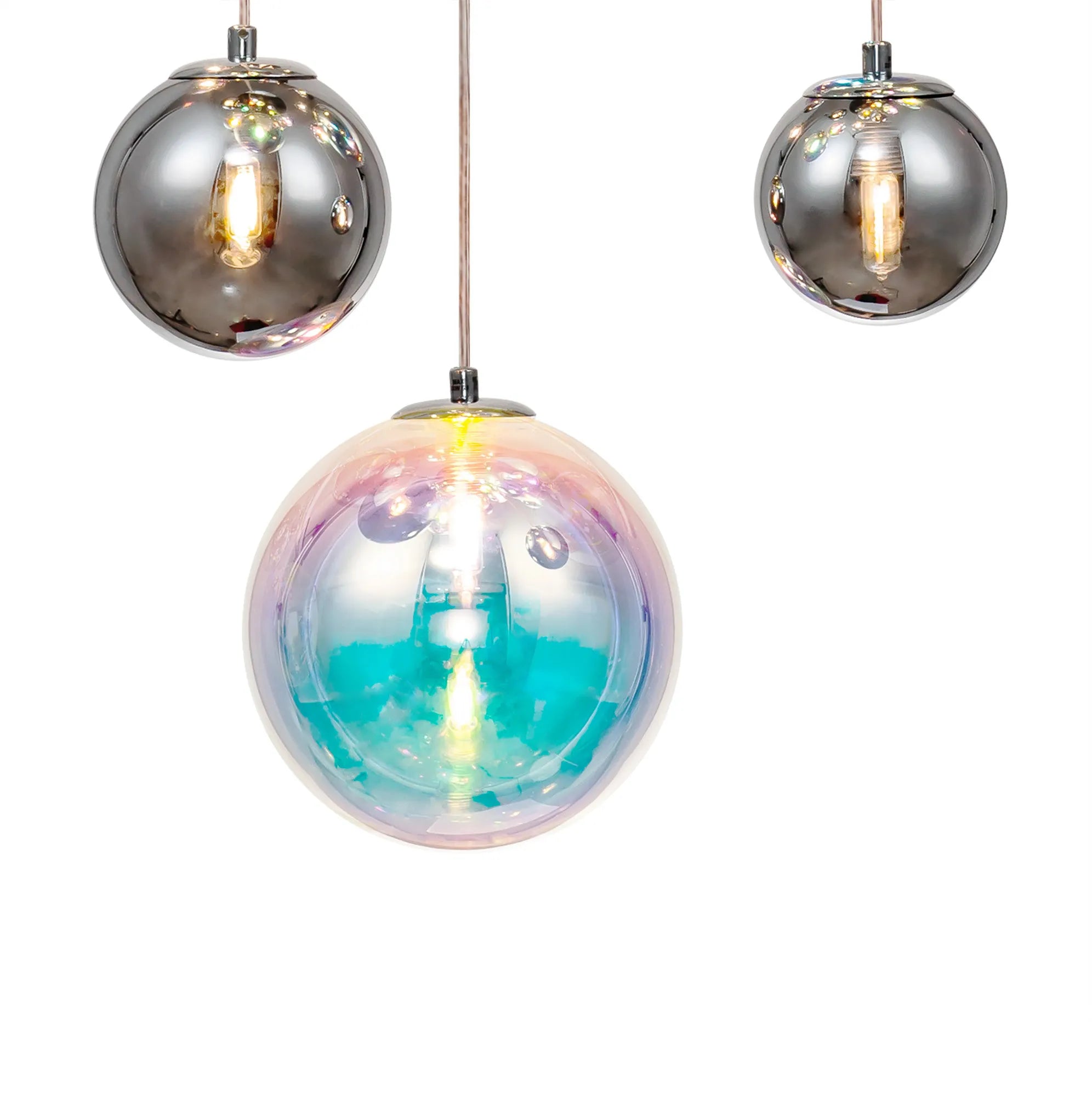 60cm Austin Glass Pendant Light with 16 G9 Bulbs - Modern Hanging Fixture for Kitchen Island, Dining Room, and Living Room Lighting