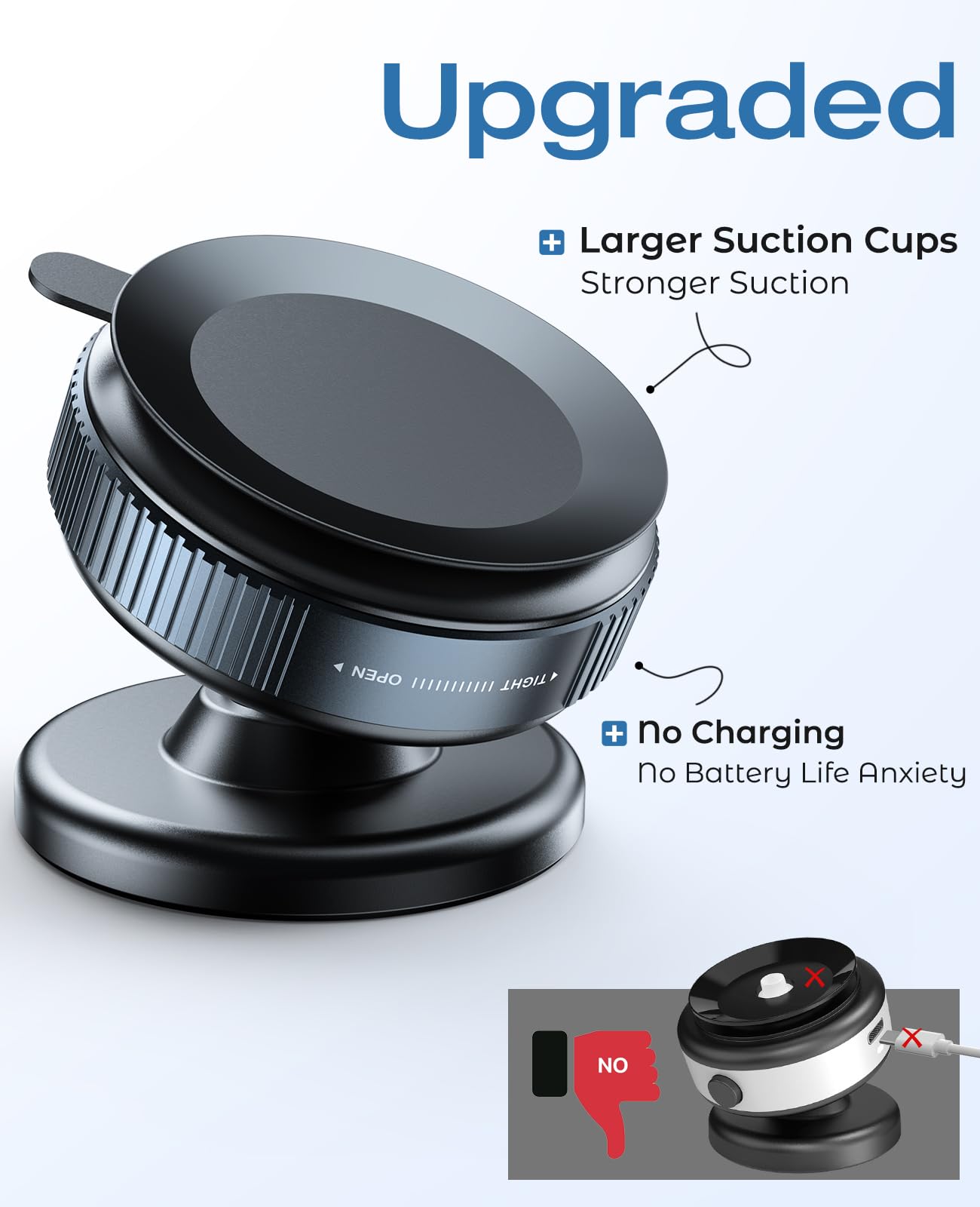 Magnetic Car Phone Holder with 360° Adjustable Suction Cup Mount - Universal Smartphone Stand for iPhone, Samsung, Android - Perfect for Gym, Mirror, Dashboard & Smooth Surfaces - Secure Hands-Free Use While Driving, Working Out or at Home