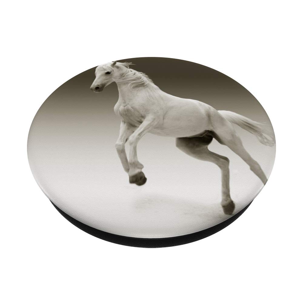 White Horse PopSockets Grip and Stand for Phones & Tablets - Perfect Gift for Animal Lovers & Equestrian Enthusiasts | Great for Work, Travel, and Everyday Use
