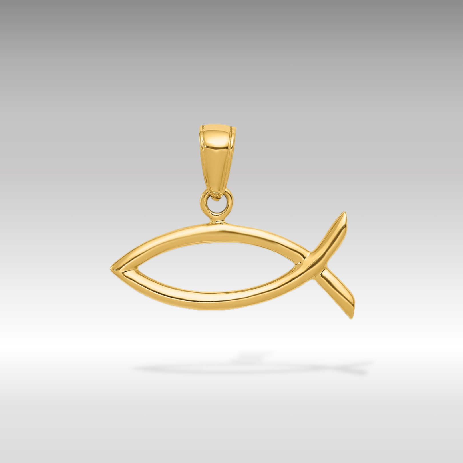 Gold Ichthus Fish Pendant Necklace - Christian Religious Jewelry for Women & Men - D3742 - Perfect for Baptism, Church, and Daily Faith Wear