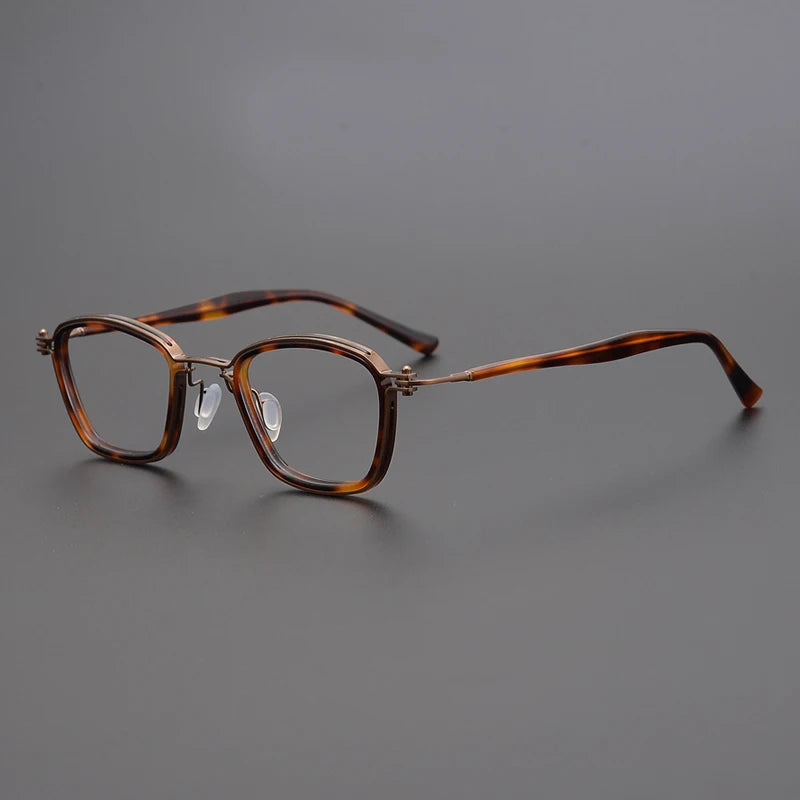 Unisex Black Titanium Acetate Square Full Rim Eyeglasses SC19 - Stylish & Durable Glasses for Work, Reading & Everyday Wear