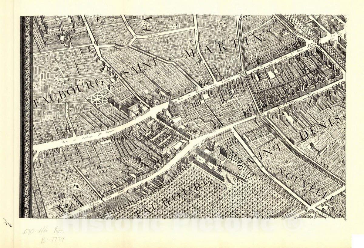 Antique Vintage Reproduction - Historic Pictoric Map: Plan de Paris 1, Louis Bretez's Turgot Map (65in x 44in) | Perfect for Home Decor, Office Wall Art & History Enthusiasts