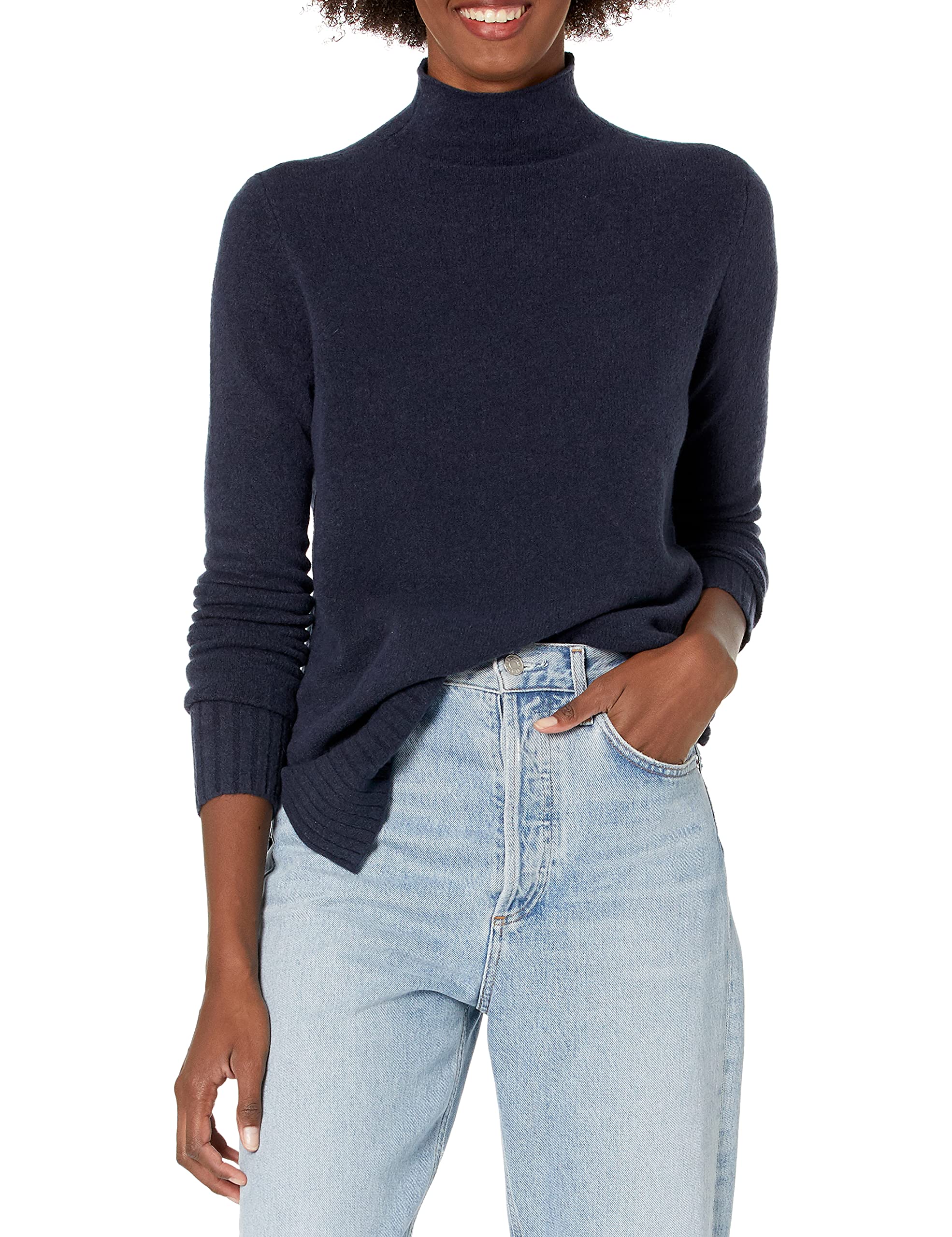 Goodthreads Women's Mid-Gauge Stretch Funnel Neck Sweater - Soft Knit Pullover for Casual Wear & Office Outfits | Cozy Winter Fashion & Layering Essential