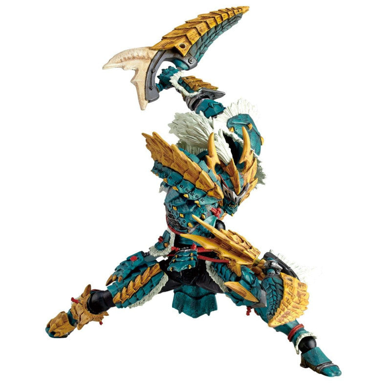 Amazing Yamaguchi Revoltech Figure - Monster Hunter Complex Hunter Male Blademaster with Zinogre Armor Set | Highly Articulated Action Figure for Collectors & Gamers | Perfect for Display, Photography & Role-Playing Scenes