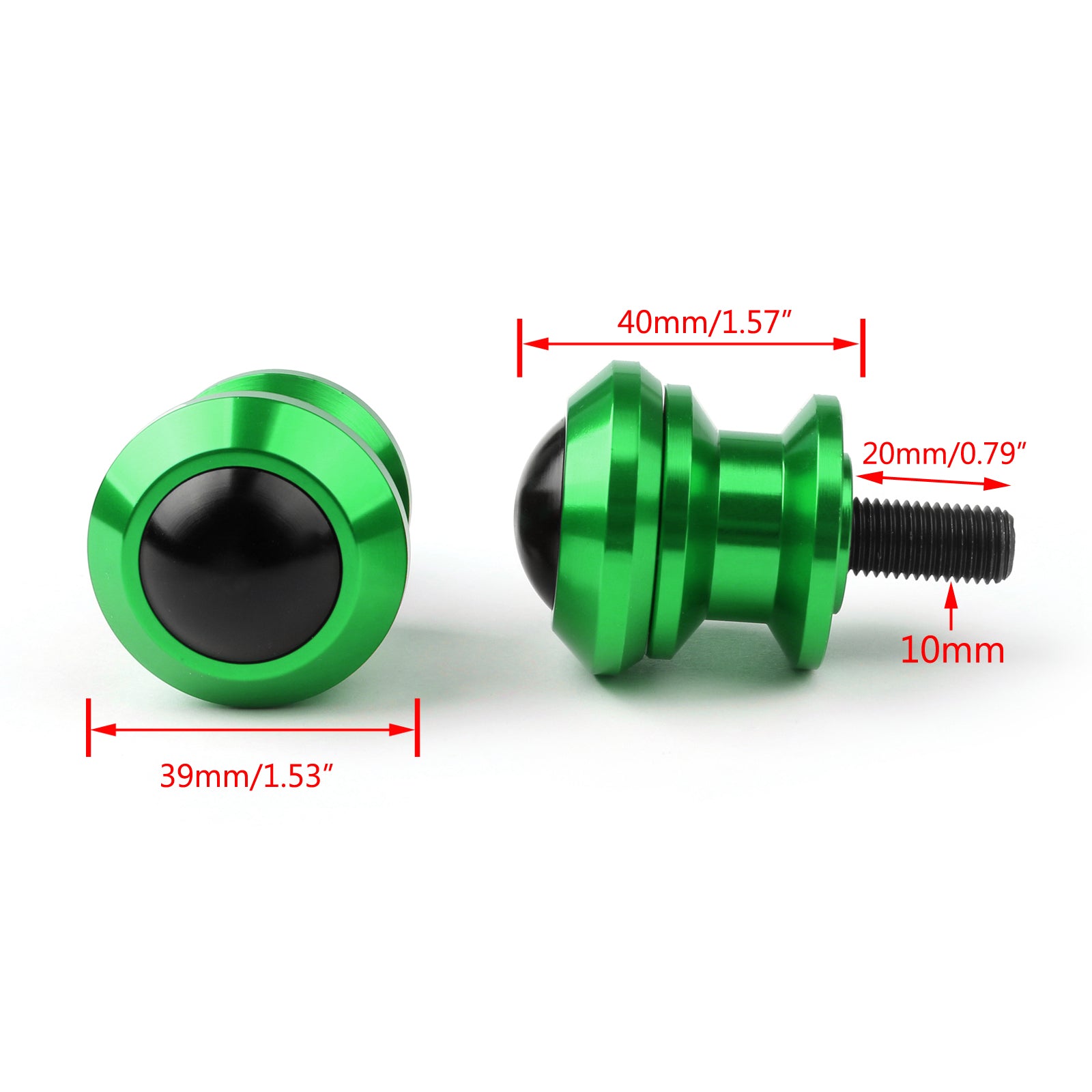 10mm Billet Aluminum Swingarm Spools Sliders for Kawasaki Ninja 250R 300 400 650 1000 ZX6R ZX10R - Motorcycle Rear Stand Lift Paddock Accessories for Easy Maintenance & Parking