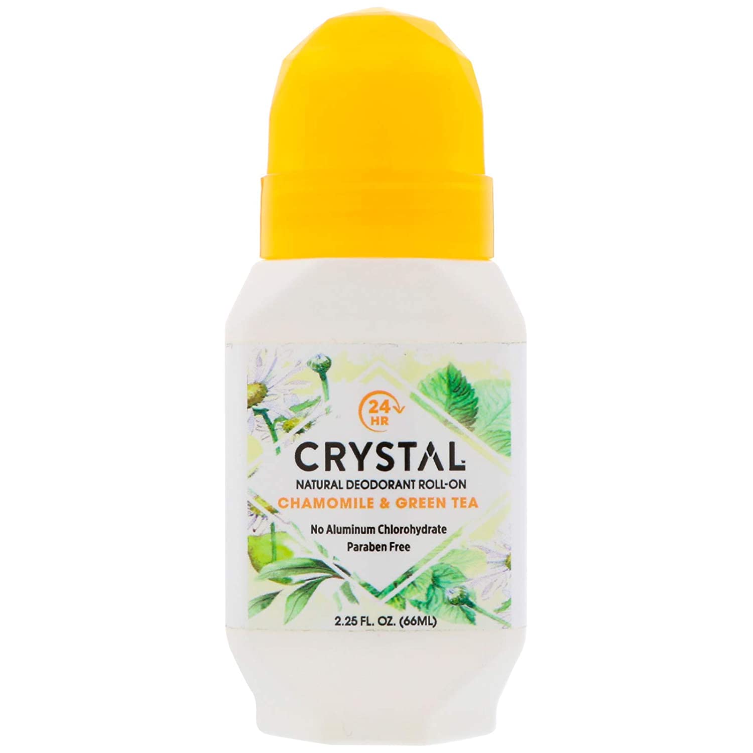 Natural Crystal Roll-On Deodorant with Chamomile & Green Tea - Aluminum-Free, Long-Lasting Freshness for Sensitive Skin - Perfect for Gym, Work & Daily Use