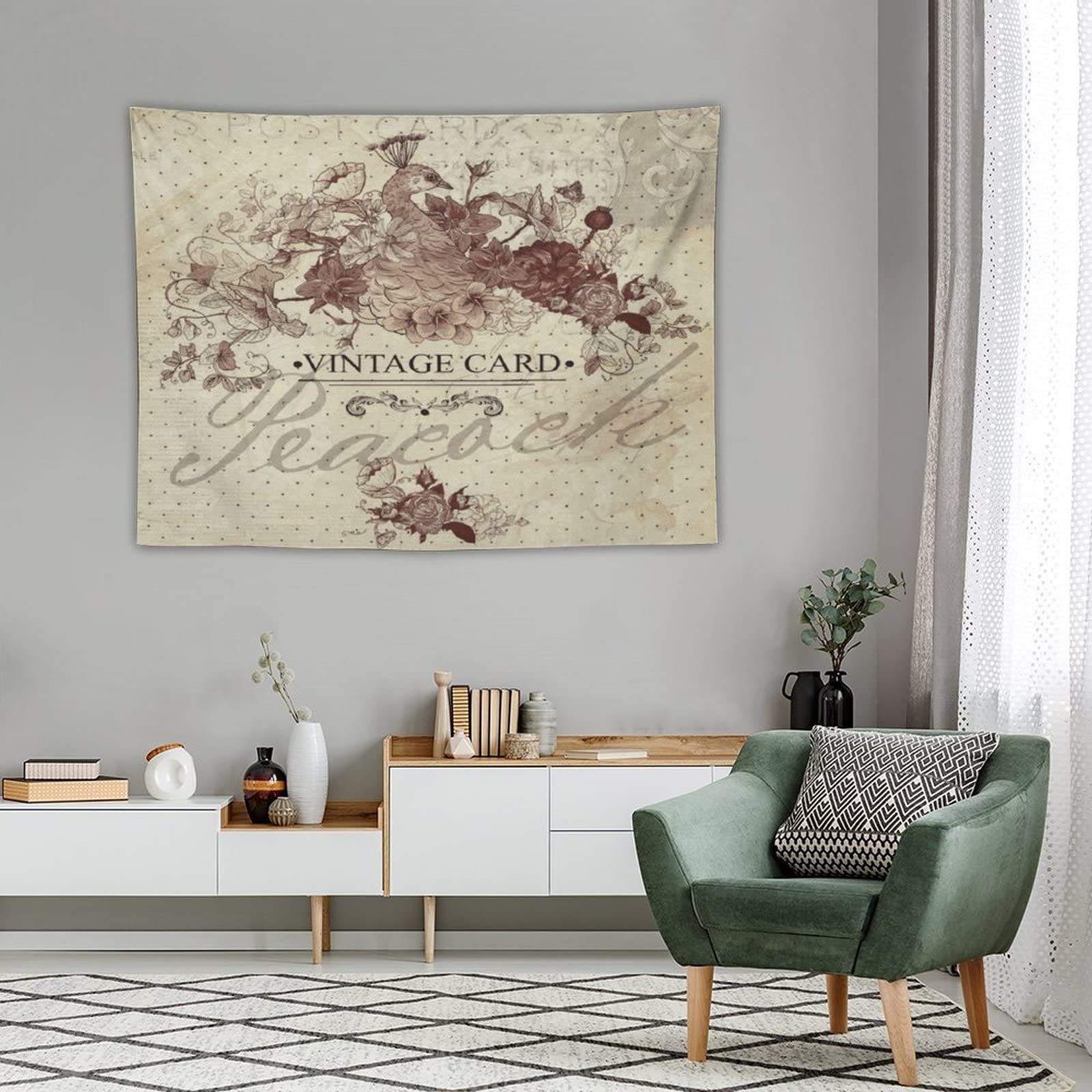 AtFlowerey Watercolor Bird Wall Hanging Tapestry - Soft Polyester Bedroom Decor for Women & Teens | Wall Art, Tablecloth, Bedspread for Living Room & Dorm